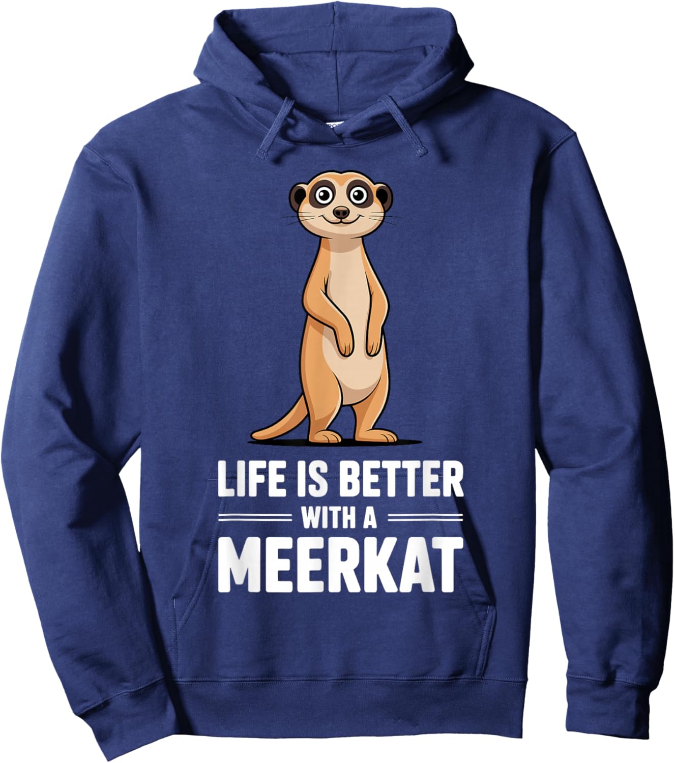 Meerkat Art Women Kids Zoo Safari Animal Meerkat Hoodie - Hoodie | Navy