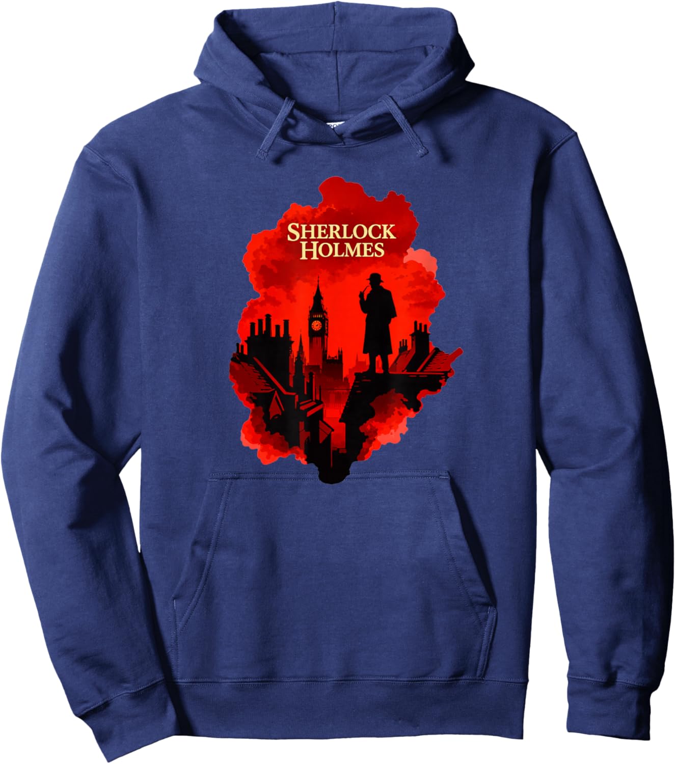 Sherlock Holmes London Silhouette Detective Art Design Hoodie - Hoodie | Navy