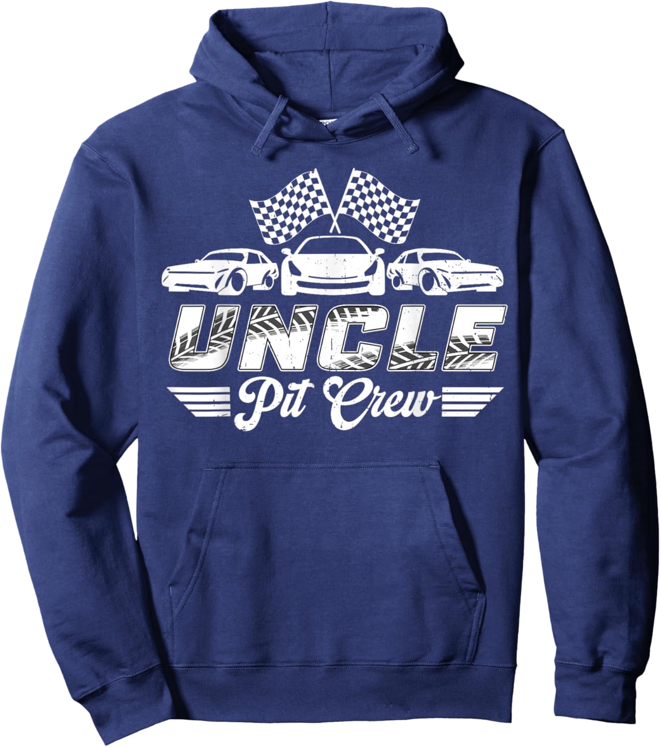 Uncle Pit Crew Birthday Party Race Car Lover Hoodie - Hoodie | Navy