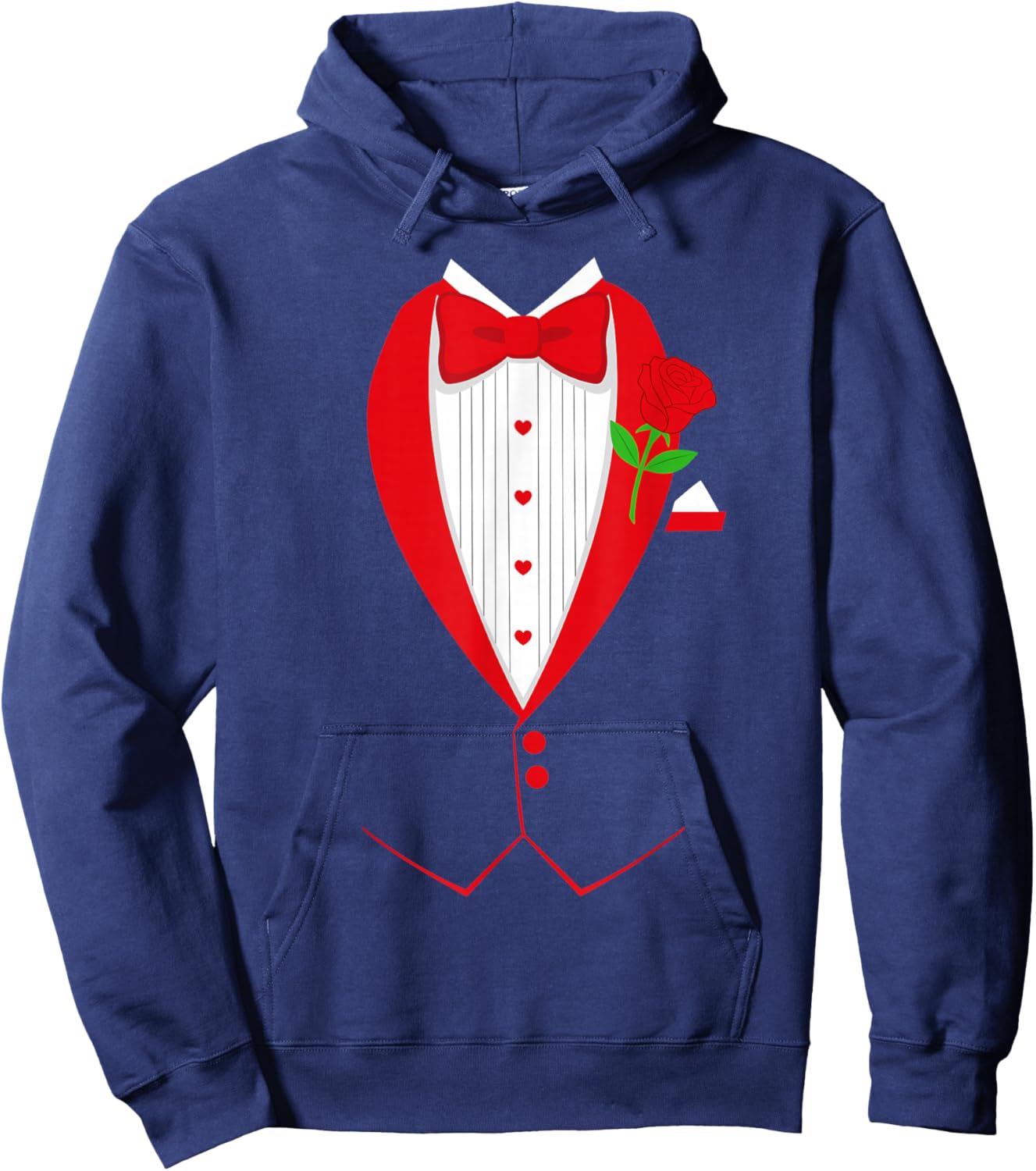 Funny Bow Tie Tuxedo Formal Party Valentines Day Costume Hoodie - Hoodie | Navy