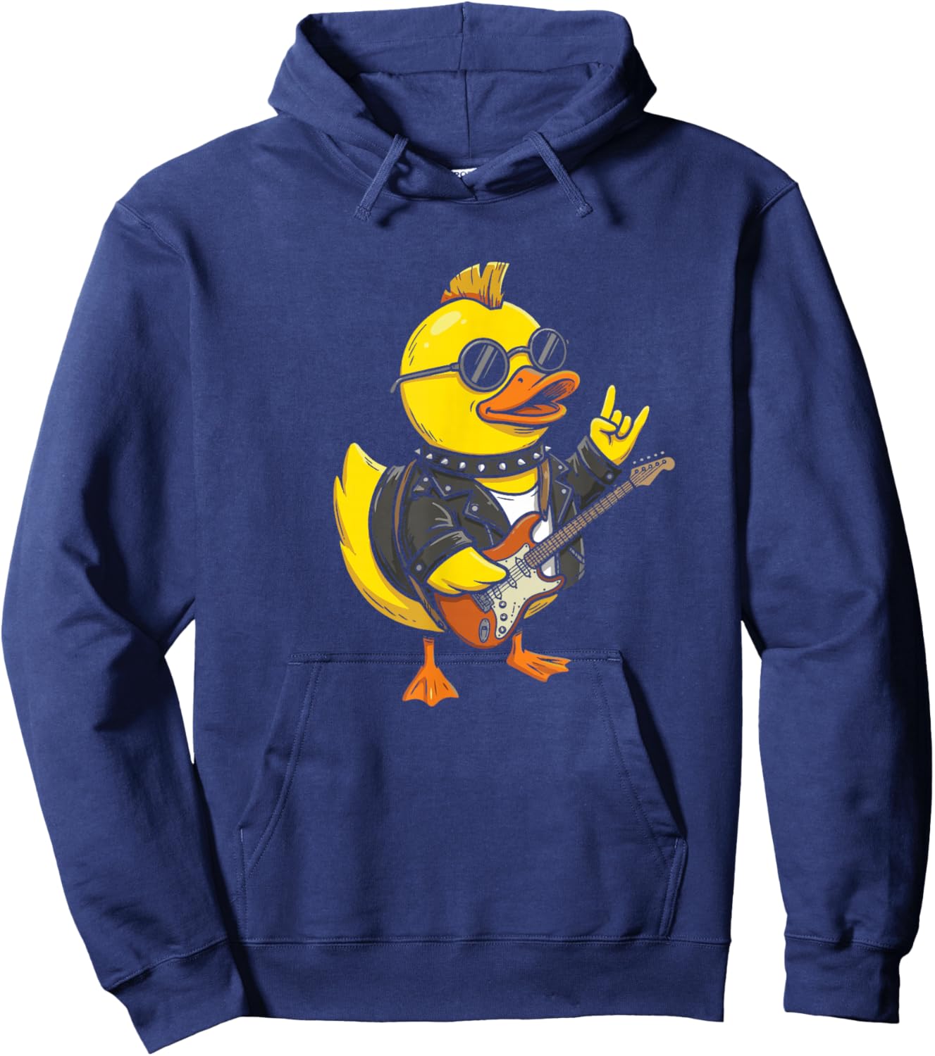 Rubber Duckie Playing Guitar Rock 'n' Roll Rubber Duck Hoodie - Hoodie | Navy