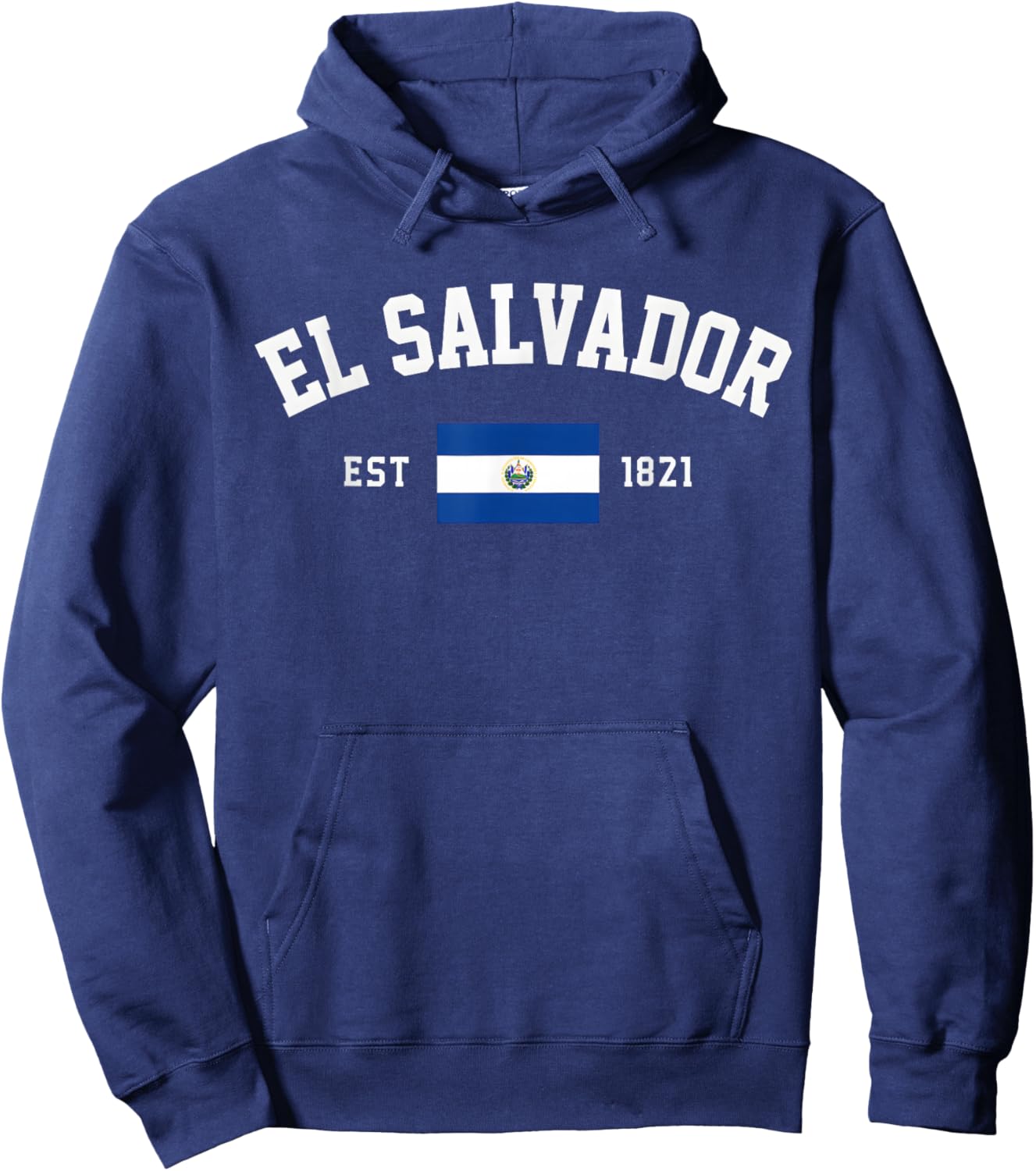 El Salvador EST 1821 Flag Hoodie - Hoodie | Navy