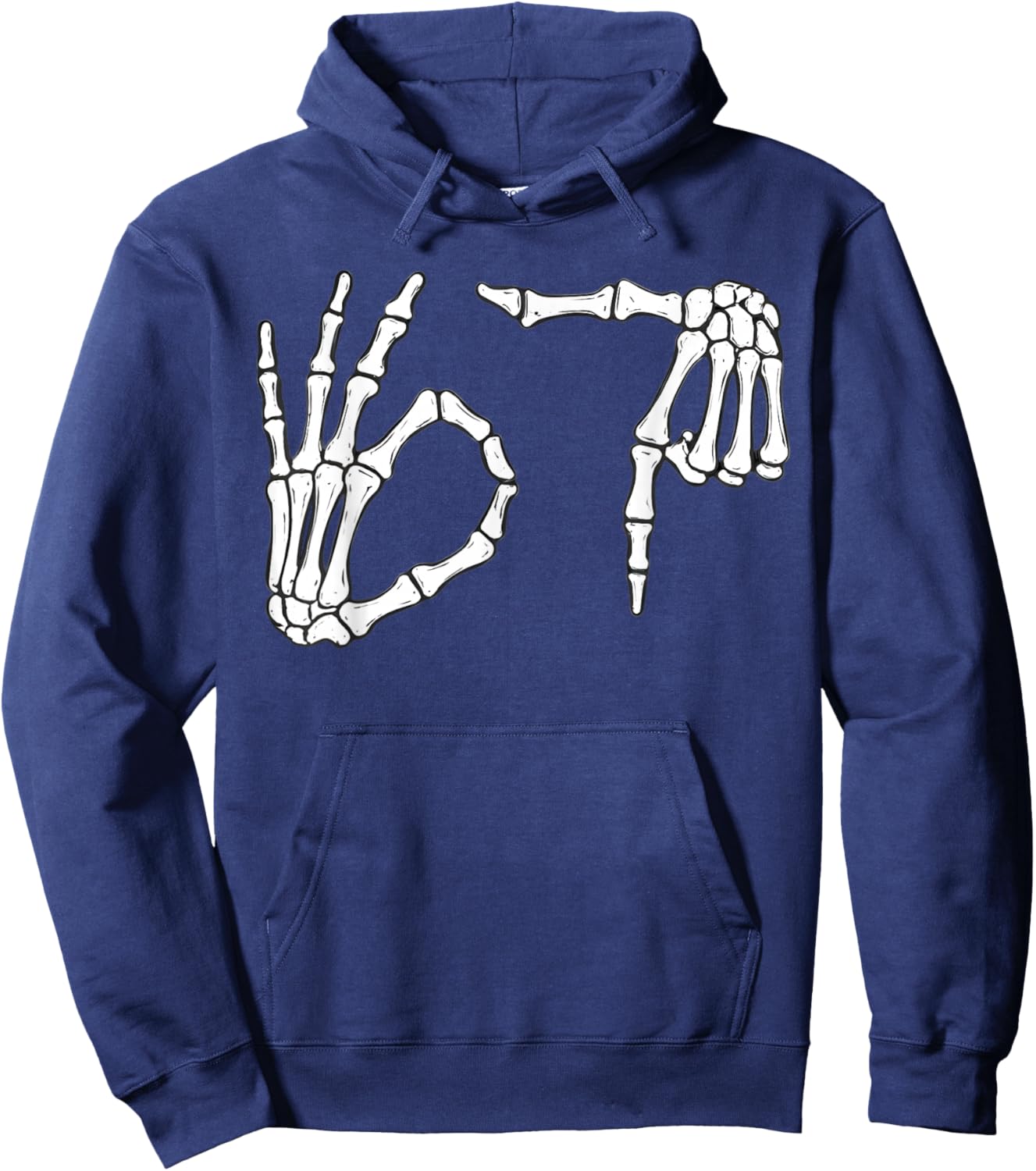 Funny Six Seven 6 7 Meme 67 Skeleton Hand Halloween Costume Hoodie - Hoodie | Navy