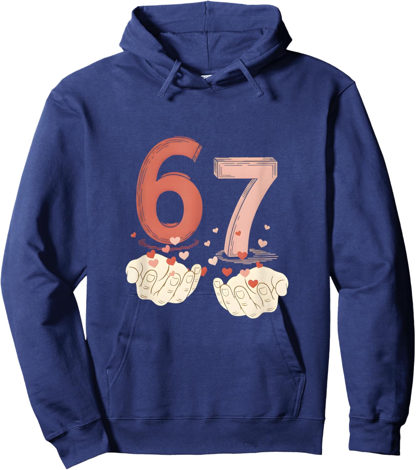 Funny Six Seven 6 7 67 Matching Valentines Day Couples Hoodie - Hoodie | Navy