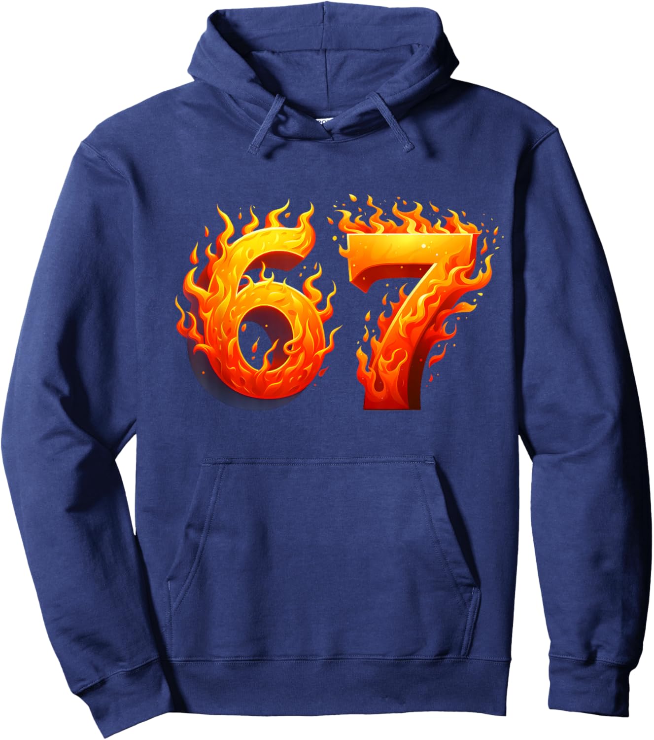 67 Meme Flames Funny Six Seven Gen Alpha Slang Graphic Hoodie - Hoodie | Navy