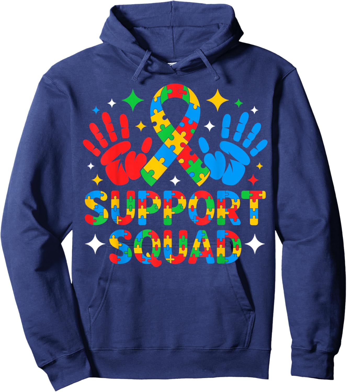Autism Awareness Autism Support Squad Family Hoodie - Hoodie | Navy