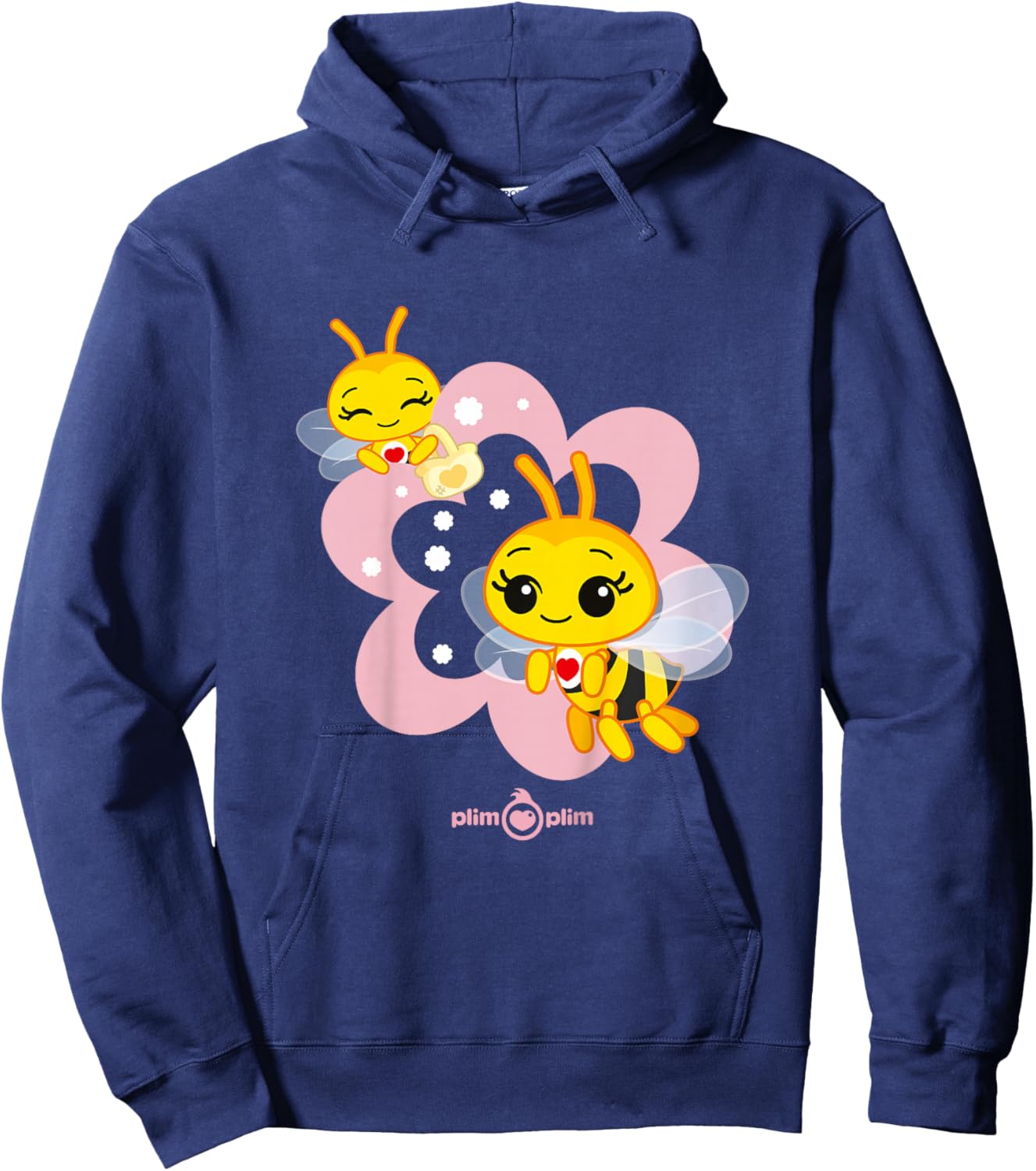 Plim Plim Bee Bees on Flower Cute Design Hoodie - Hoodie | Navy