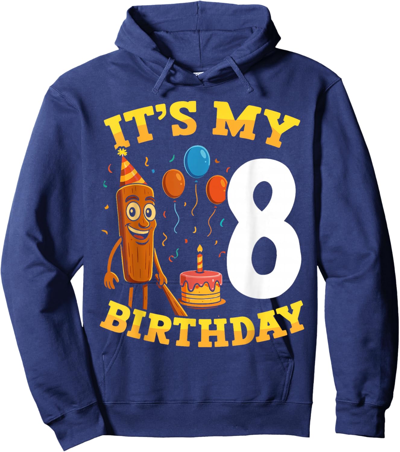 Italian Brainrot It's My Birthday 8 Age 8th Kids Boys Girls Hoodie - Hoodie | Navy