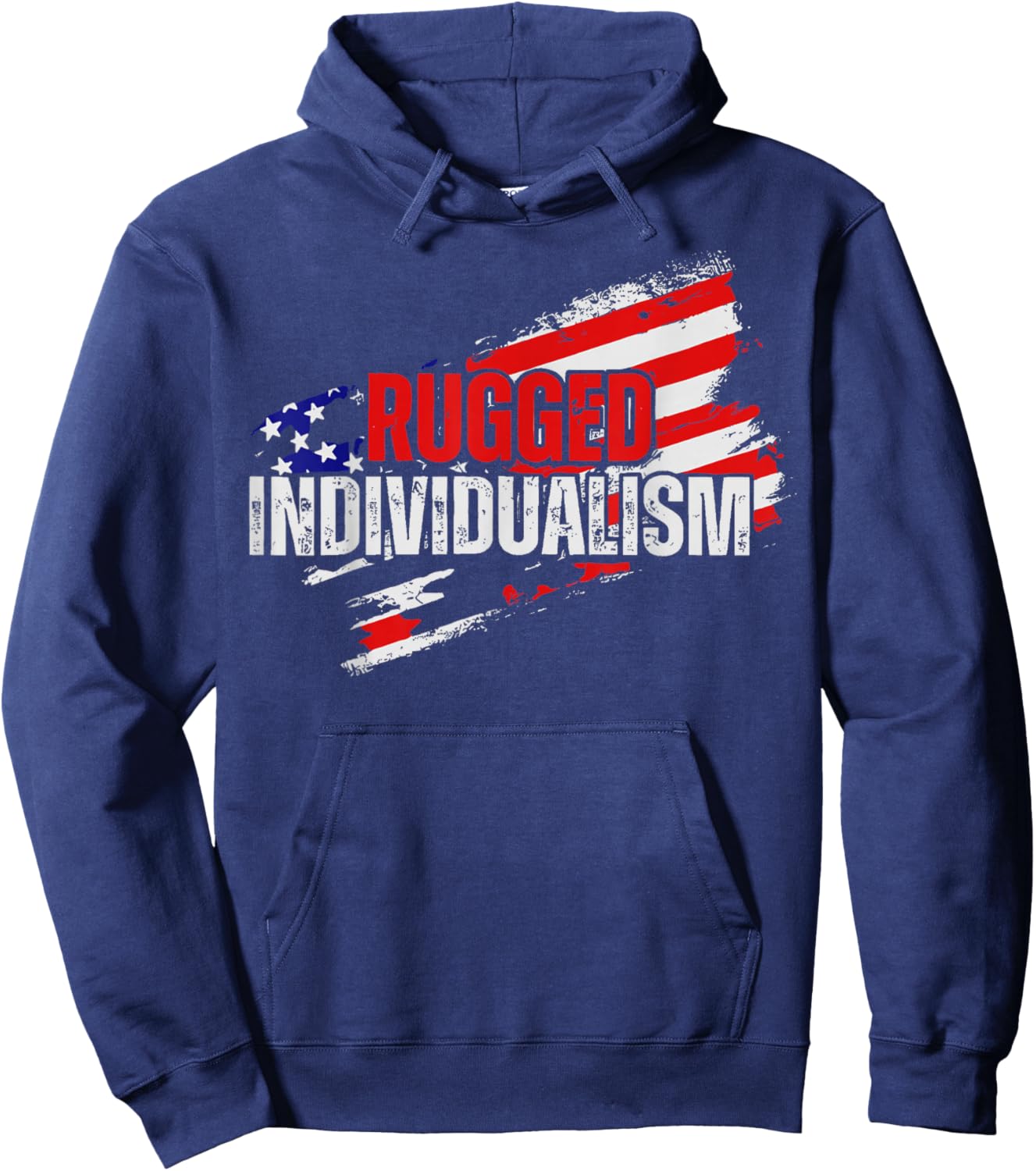 Rugged Individualism USA Flag Hoodie - Hoodie | Navy