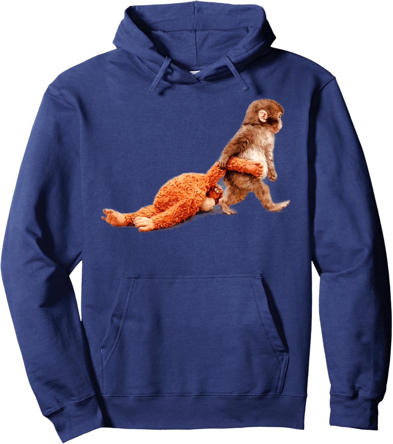 Baby Monkey Punch with Stuffed Buddy Hoodie - Hoodie | Navy
