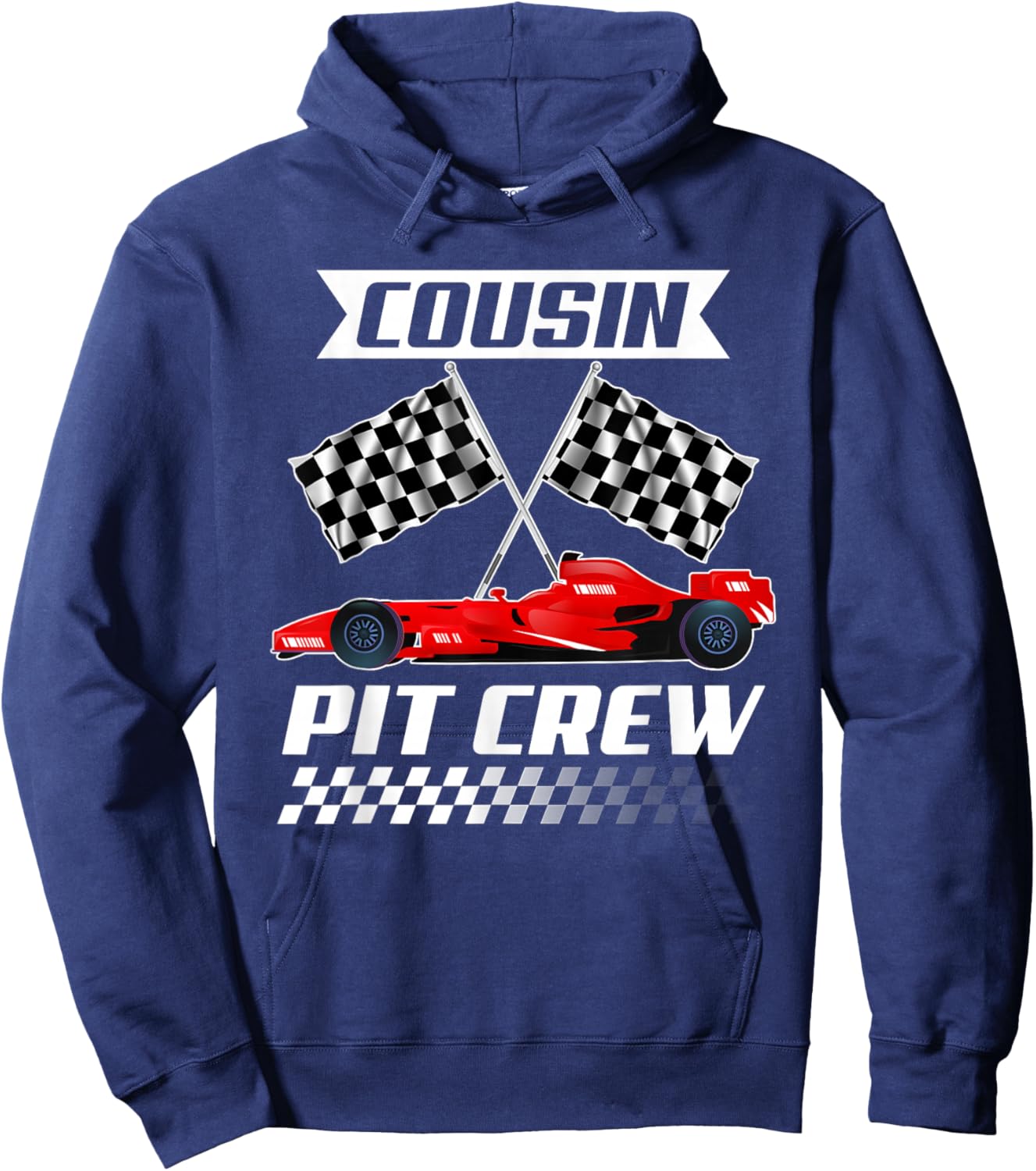 Cousin Pit Crew Racing Family Race Car Birthday Boy Hoodie - Hoodie | Navy