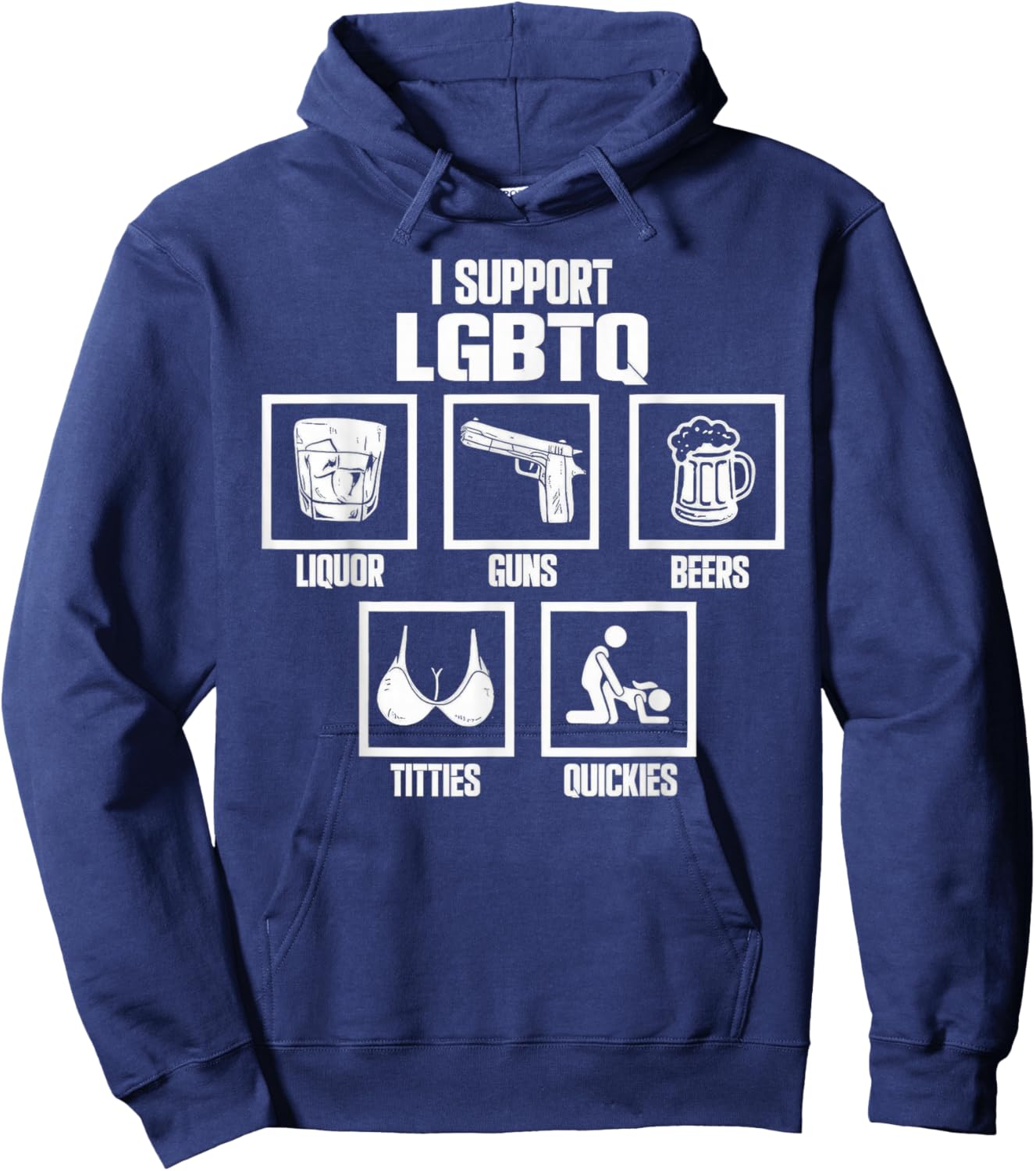 I Support LGBTQ Pride Month Social Justice Funny Meme Hoodie - Hoodie | Navy