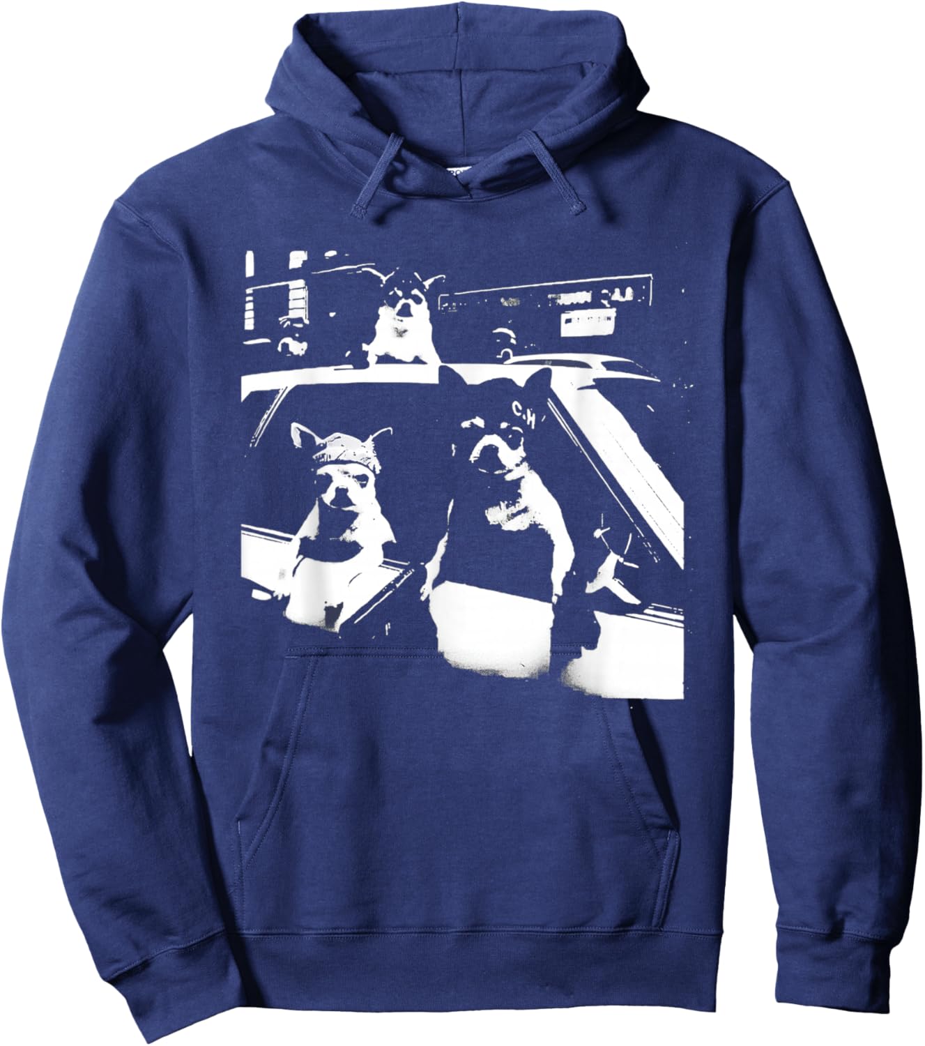 Funny Chihuahua Meme Gangster Dog Driving Car Graphic Hoodie - Hoodie | Navy