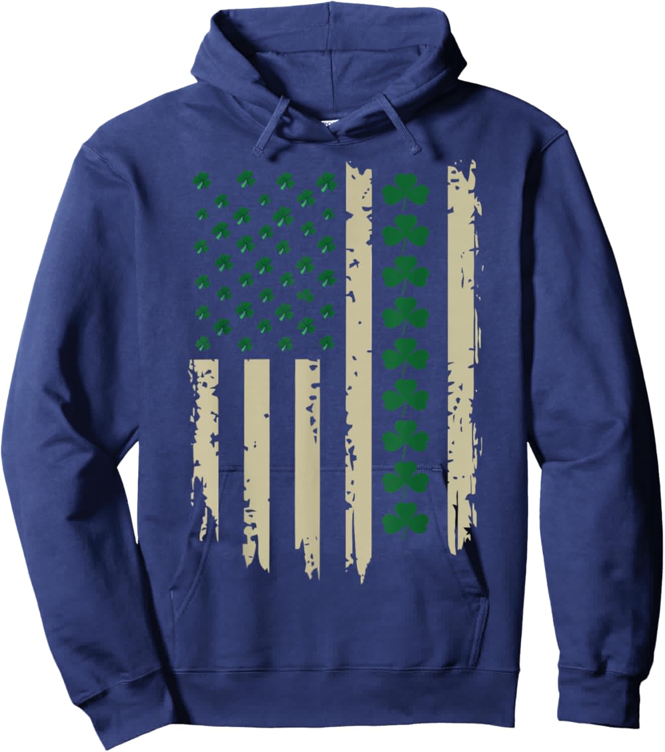 US American Shamrock Flag for St Patricks Day Funny Hoodie - Hoodie | Navy