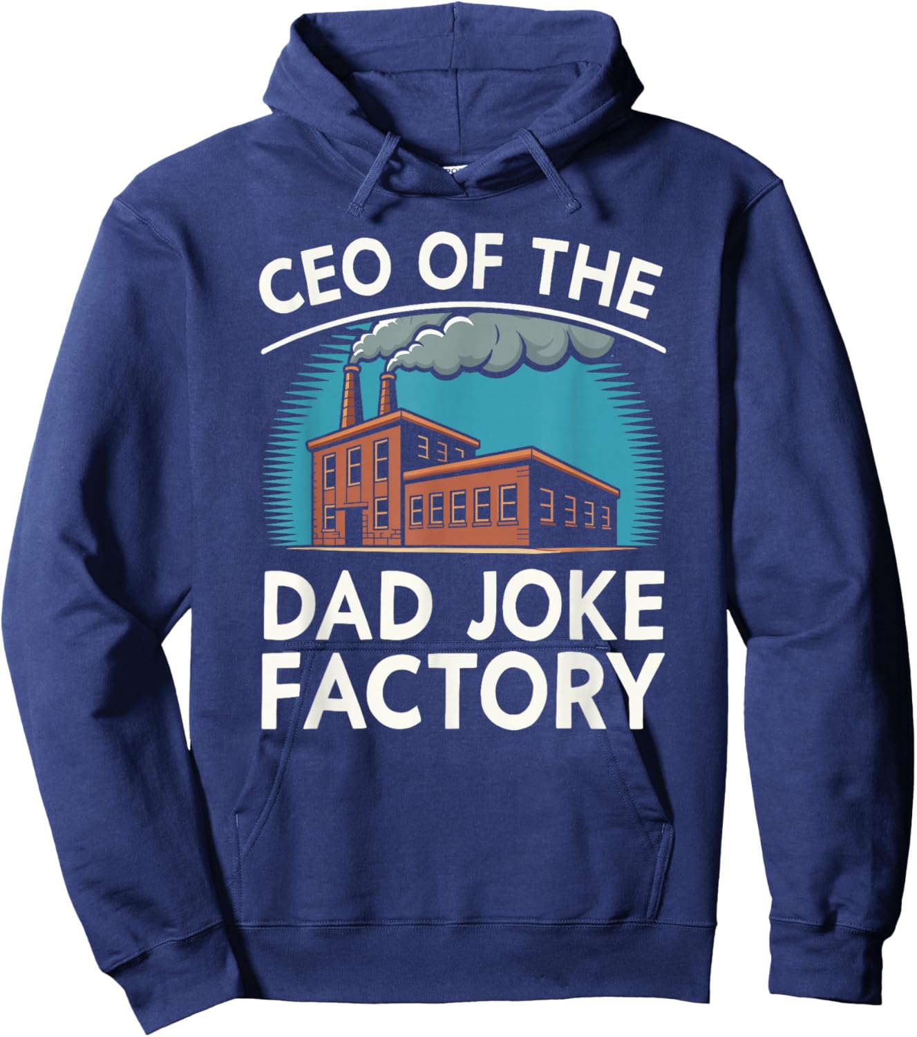 Funny Joke Fathers Retro CEO of The Dad Joke Factory Hoodie - Hoodie | Navy