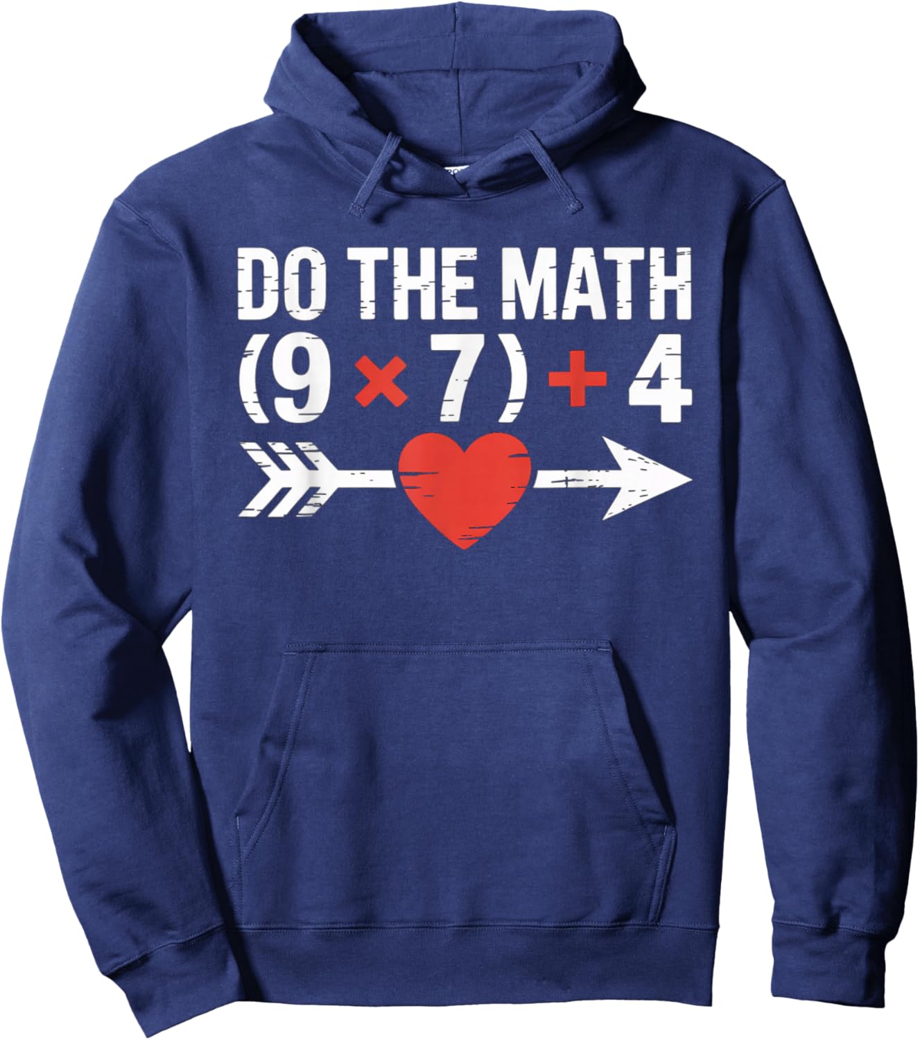 Do The Math 67 Valentine’s Day Six Seven Hearts 6-7 Meme Hoodie - Hoodie | Navy