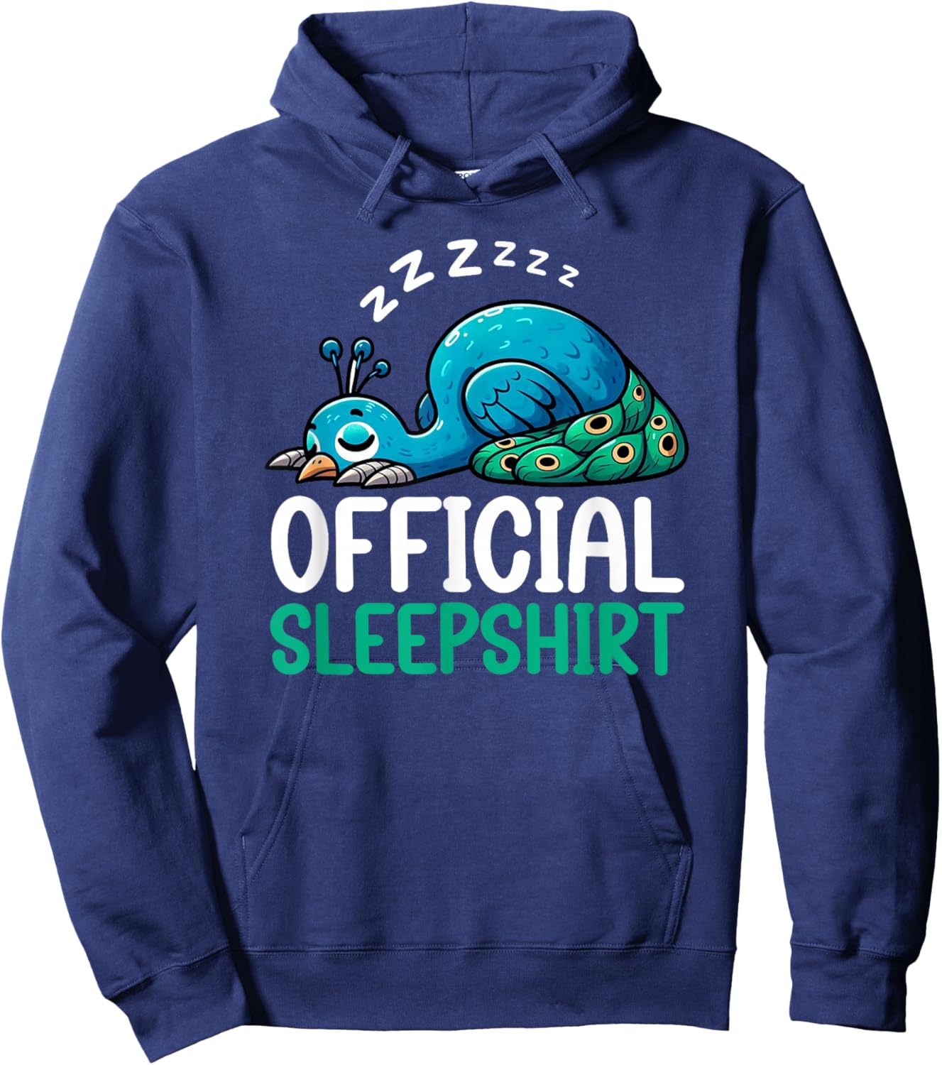 Official Sleepshirt Peacock Pajamas Lazy Sleeper Animal Hoodie - Hoodie | Navy