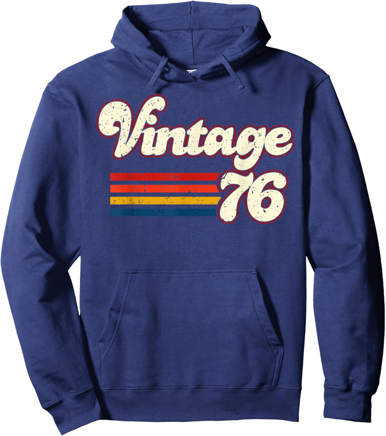 Vintage 76 Happy 50th Birthday Funny Men Women Retro Hoodie - Hoodie | Navy