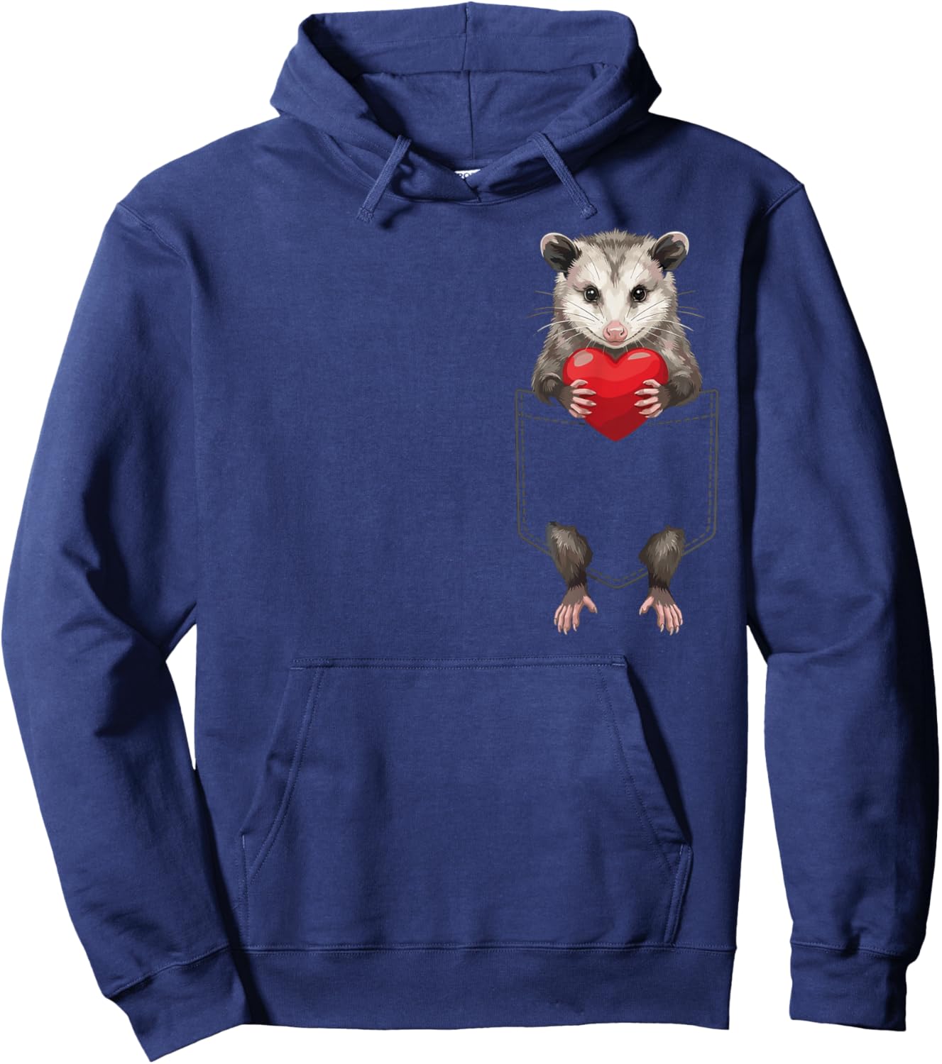 Possum in Pocket Opossum Animal Lover Valentines Hoodie - Hoodie | Navy