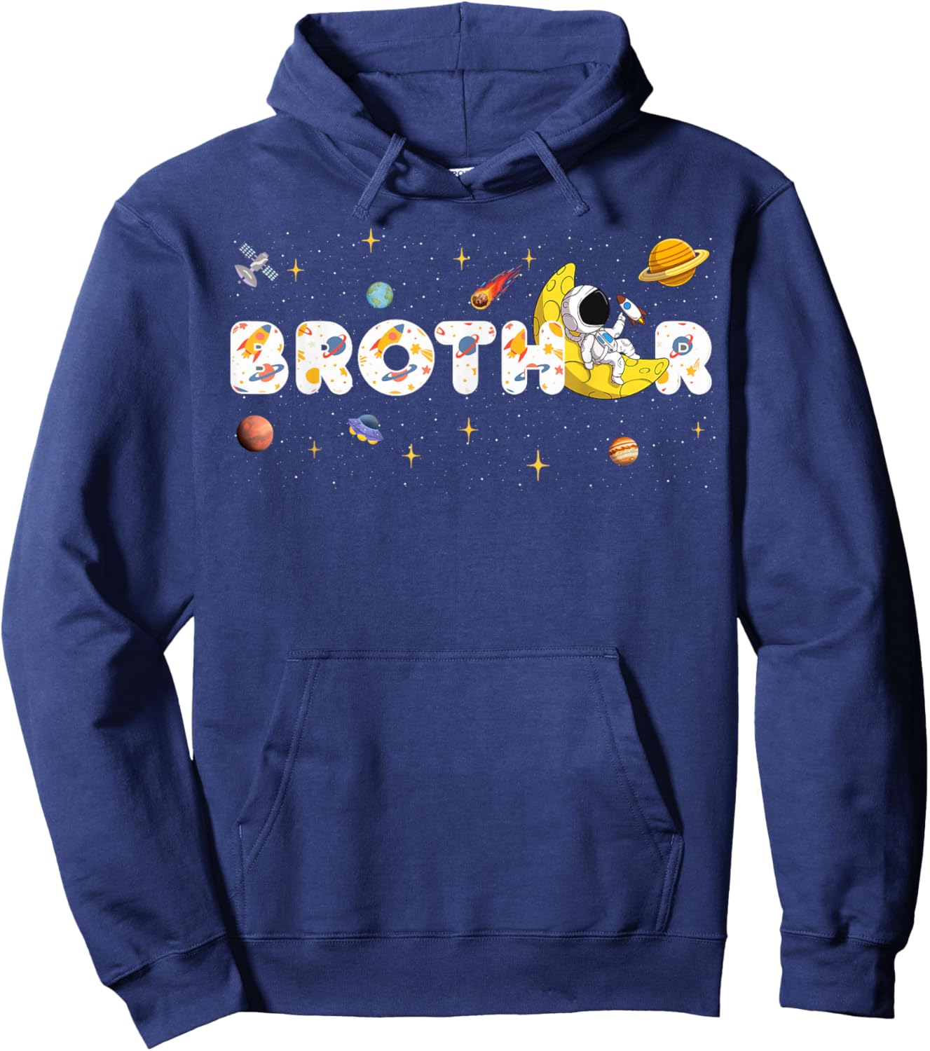 Astronaut Brother Space Birthday Planets Matching Family Hoodie - Hoodie | Navy