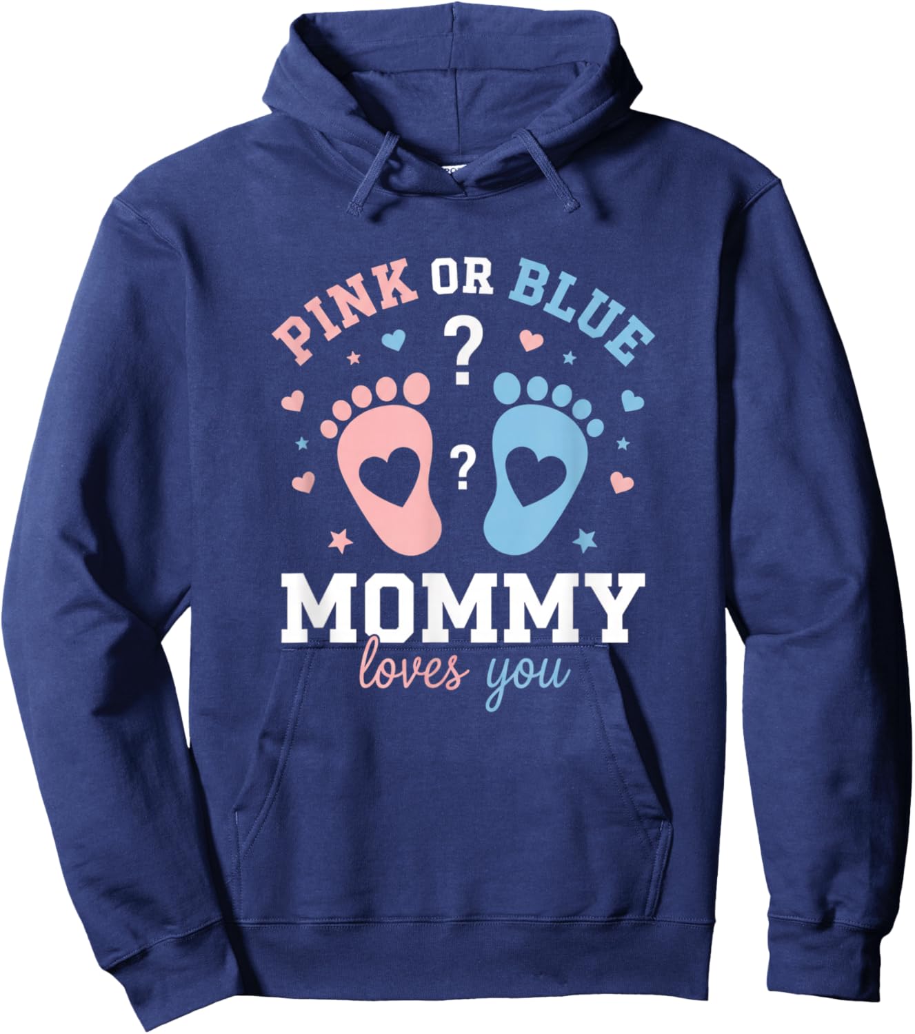 Mom Pink Or Blue Gender Reveal Mommy Loves You Pregnancy Ann Hoodie - Hoodie | Navy
