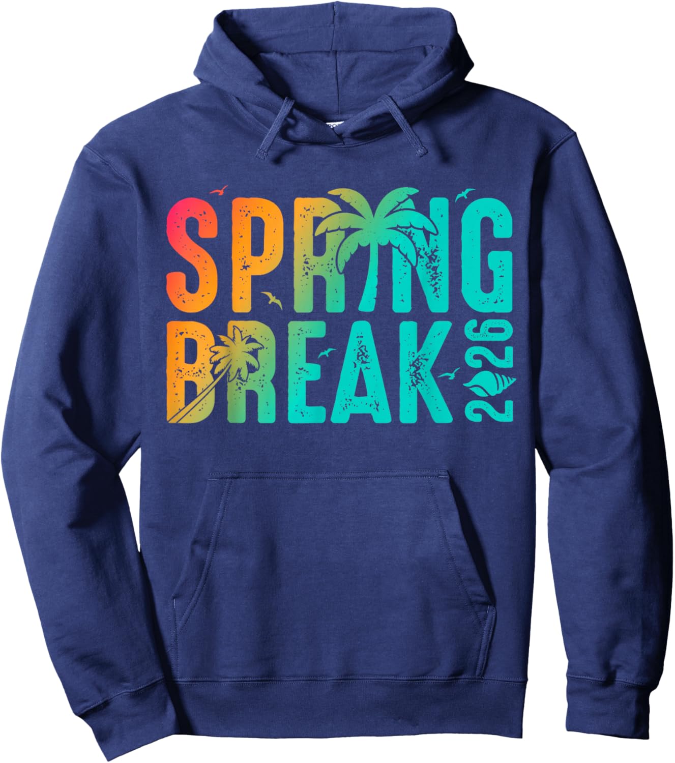 Vintage Spring Break 2026 Vacation Beach Family Friend Trip Hoodie - Hoodie | Navy