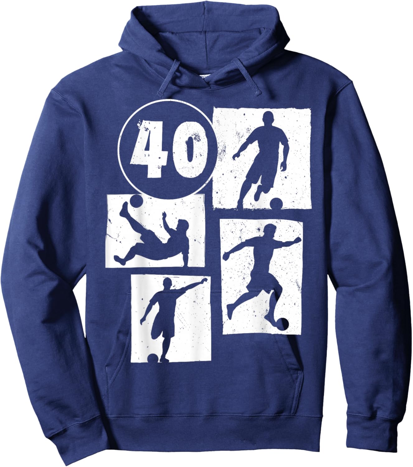 40th Birthday Man Woman Soccer Player Football 40 Years Old Hoodie - Hoodie | Navy