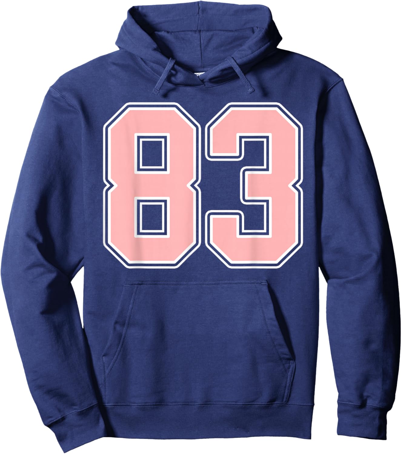 Cute Pink and White Number 83 Jersey Player Uniform #83 Fan Hoodie - Hoodie | Navy