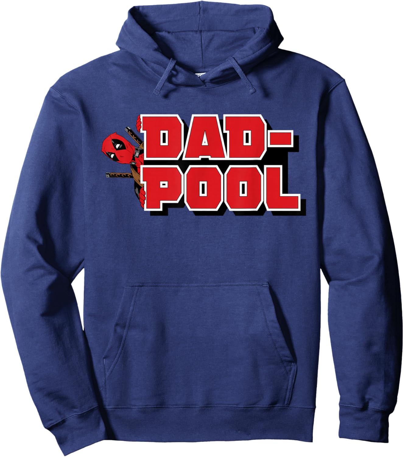 Marvel Deadpool Dad-Pool Logo Funny Dad Hoodie - Hoodie | Navy