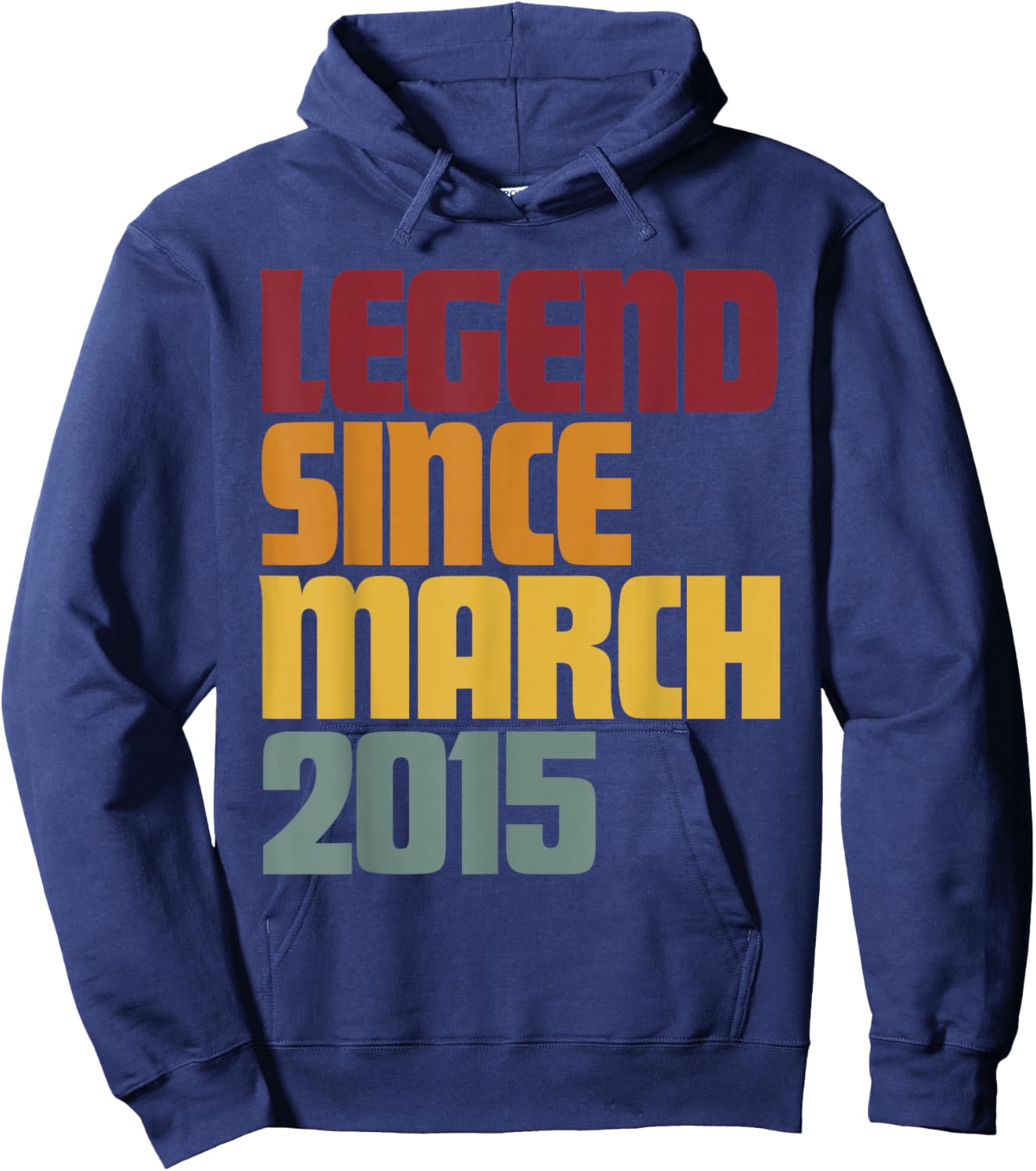 Legend Since March 2015 11th Birthday - Vintage Funny Hoodie - Hoodie | Navy