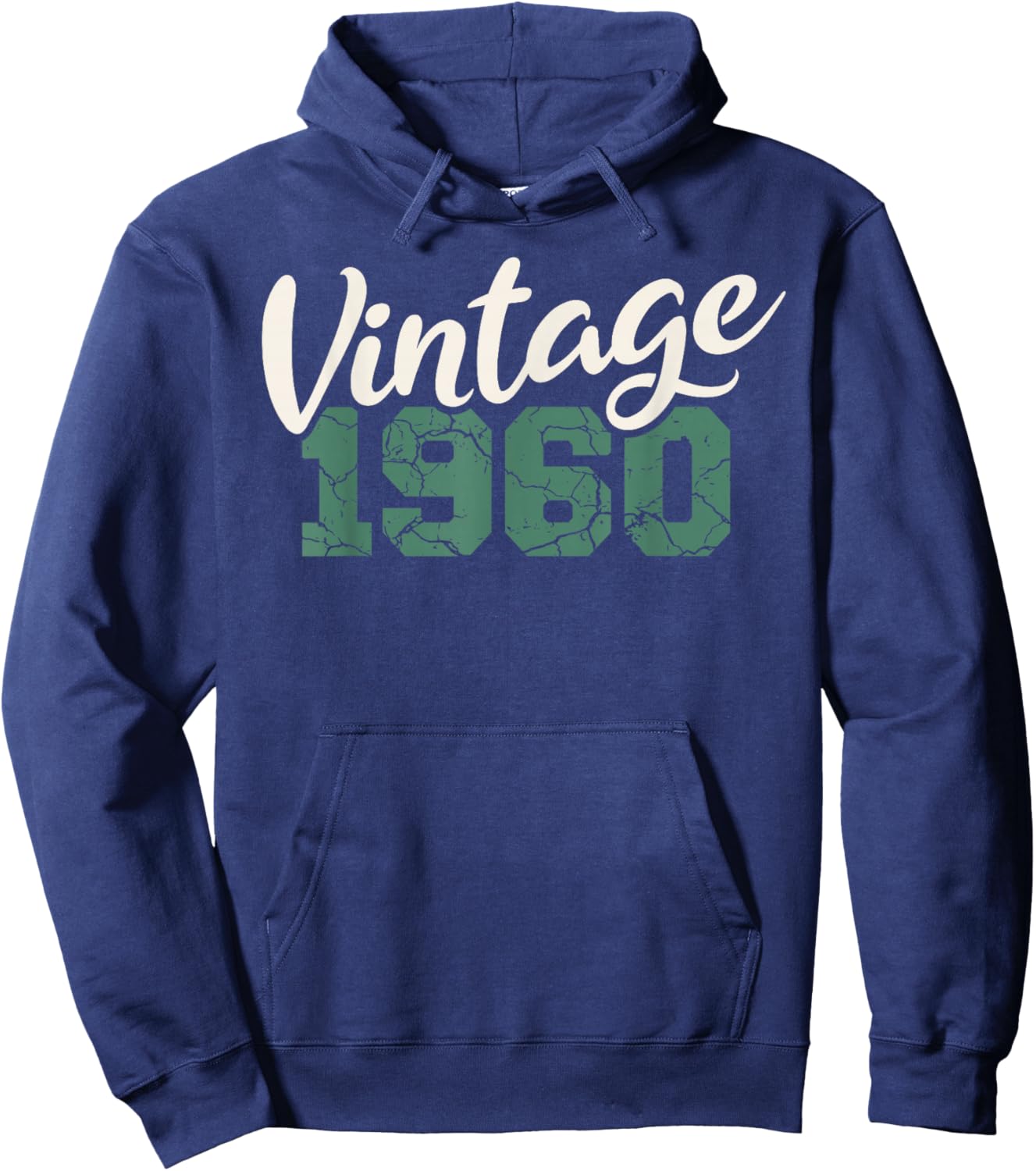 Vintage 1960 Birthday Men Women Retro Distressed Graphic Hoodie - Hoodie | Navy