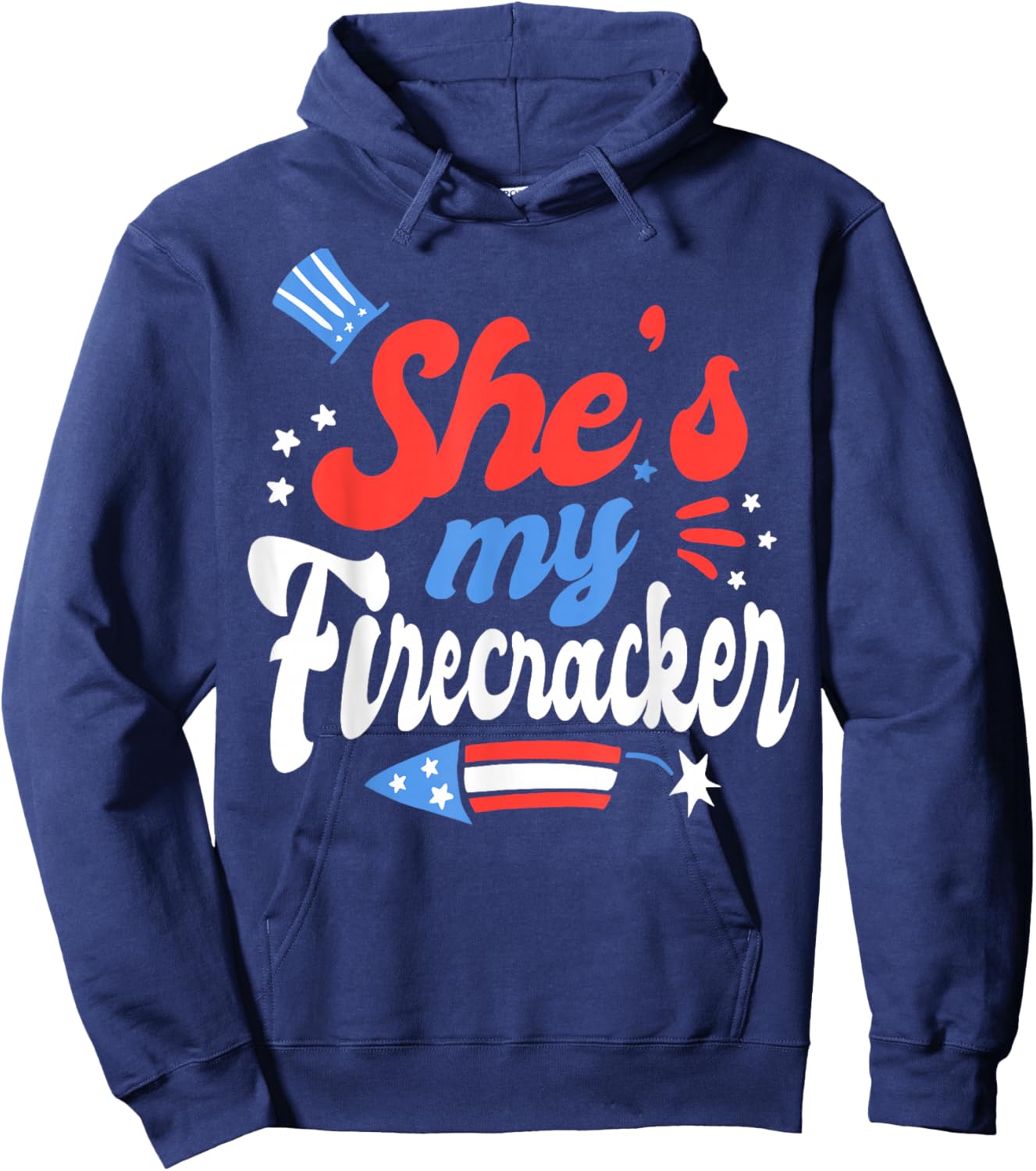 She's My Firecracker Matching 4th of July 2026 for Couples Hoodie - Hoodie | Navy