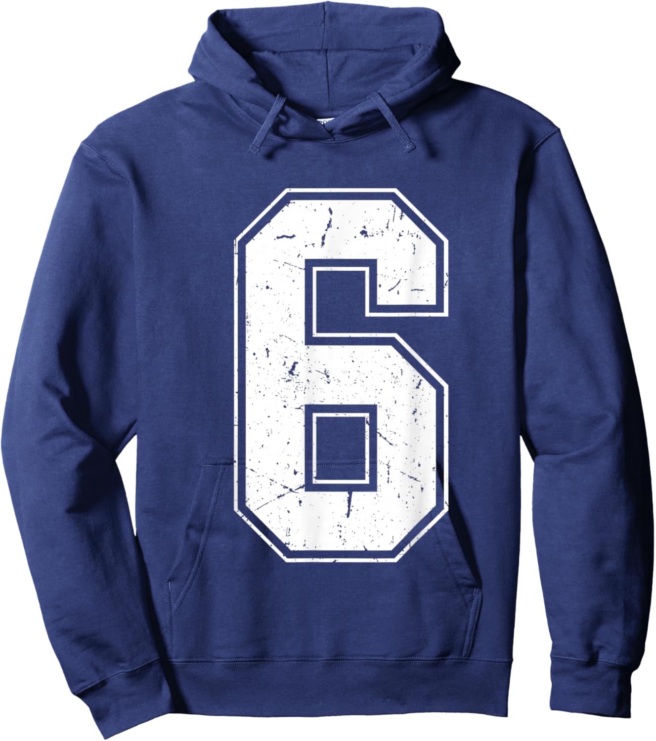 Number 6 Matching Costume 67 Meme Costume Distressed Retro Hoodie - Hoodie | Navy