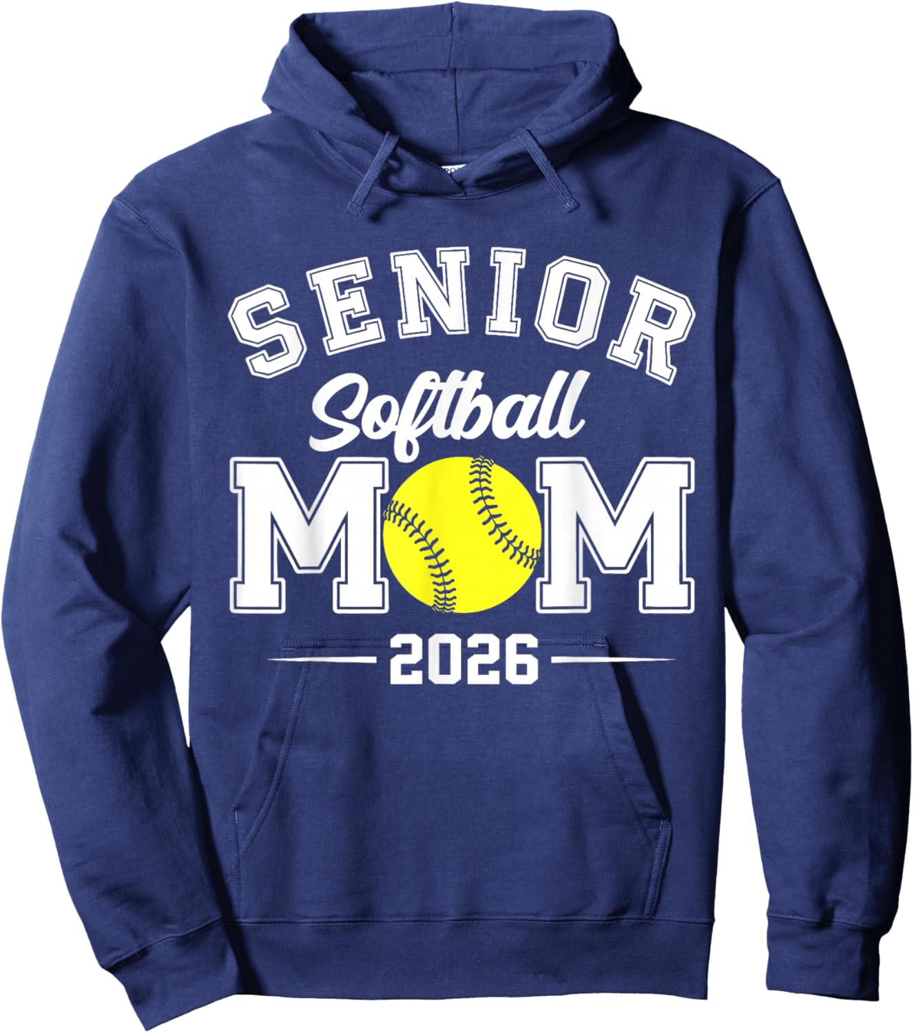 Mom Senior 2026 Softball Graduation Class of 2026 Mother Hoodie - Hoodie | Navy