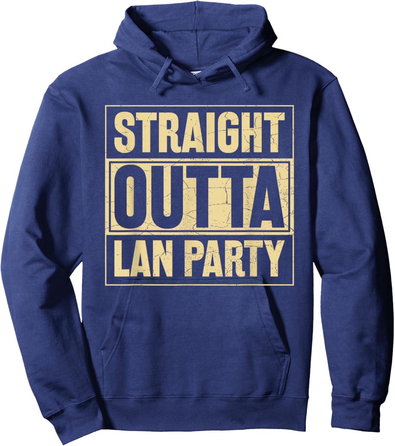 Straight Outta LAN Party Hoodie - Hoodie | Navy