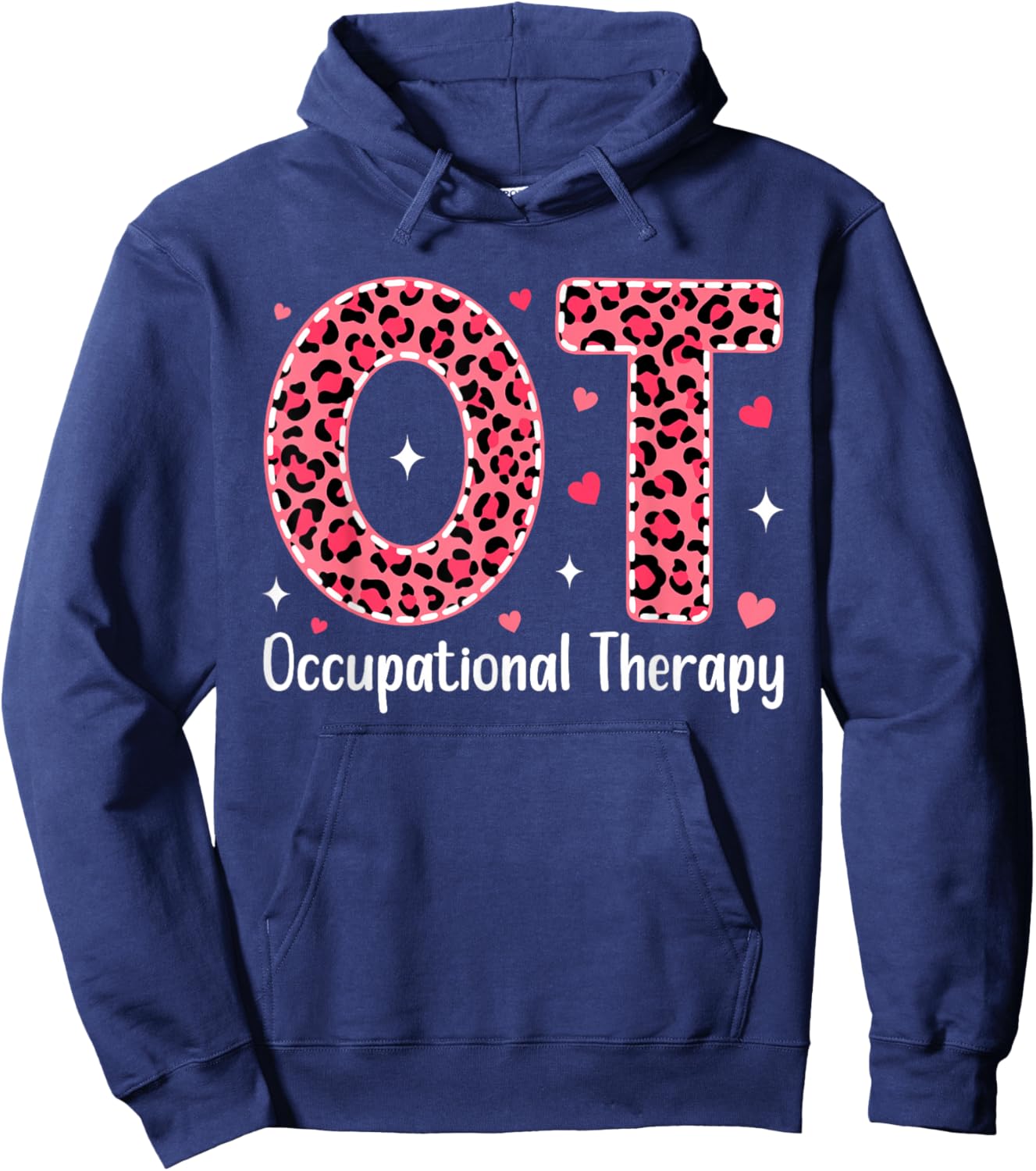 Occupational Therapy Leopard Valentine OT Therapist Hoodie - Hoodie | Navy