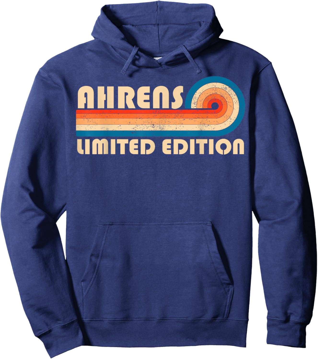 AHRENS Retro 70s 80s Sunset Stripe Hoodie - Hoodie | Navy