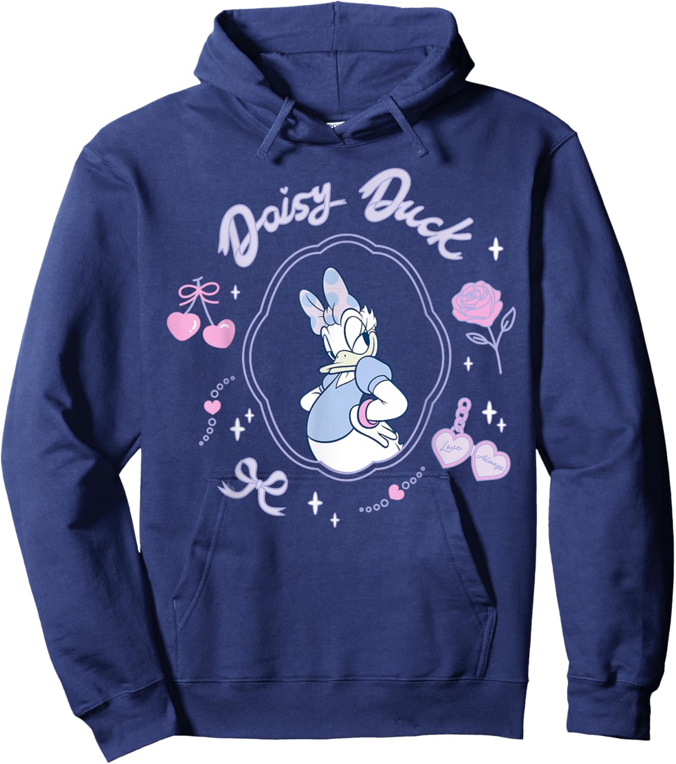 Disney Daisy Duck Love Always Locket Coquette Style Hoodie - Hoodie | Navy