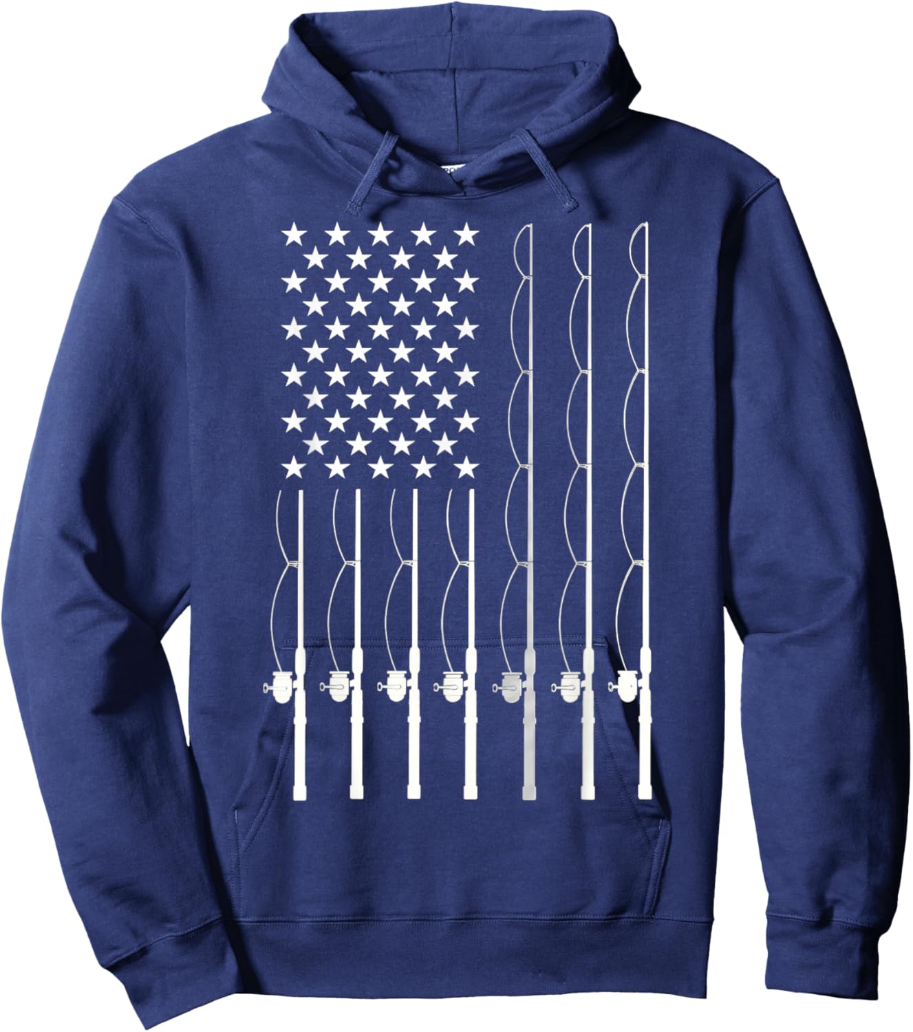 American Flag Fishing Lovers Fishing Dad Hoodie - Hoodie | Navy