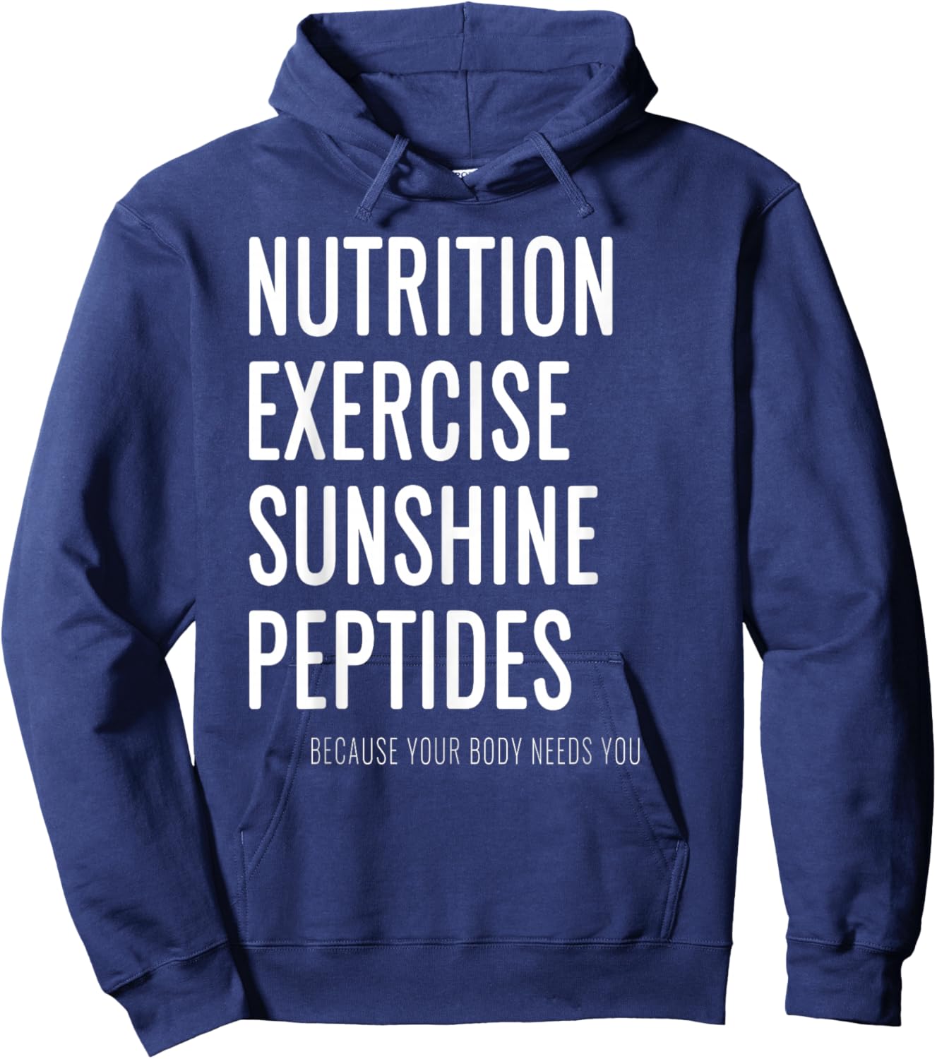 Nutrition Exercise Sunshine Peptides Biohacker Wellness Hoodie - Hoodie | Navy