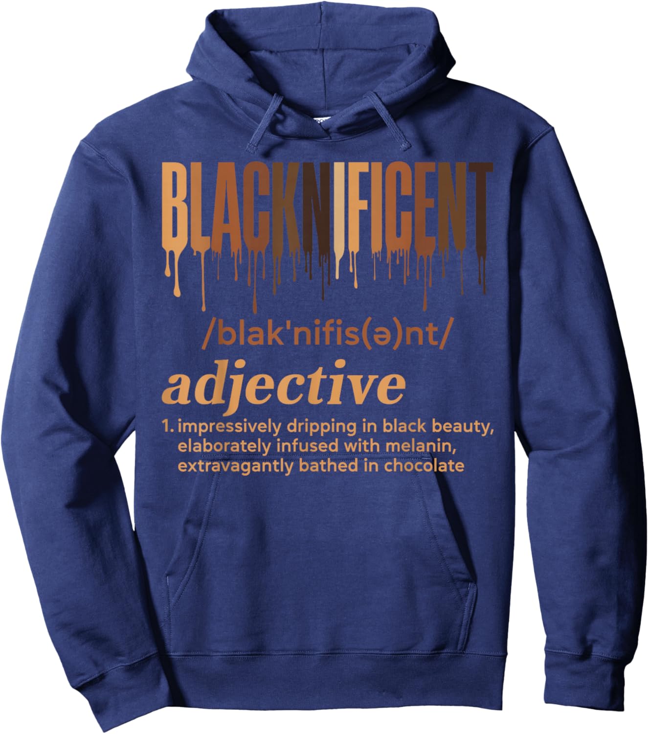 Blacknificent Definition Melanin Pride Black History Month Hoodie - Hoodie | Navy