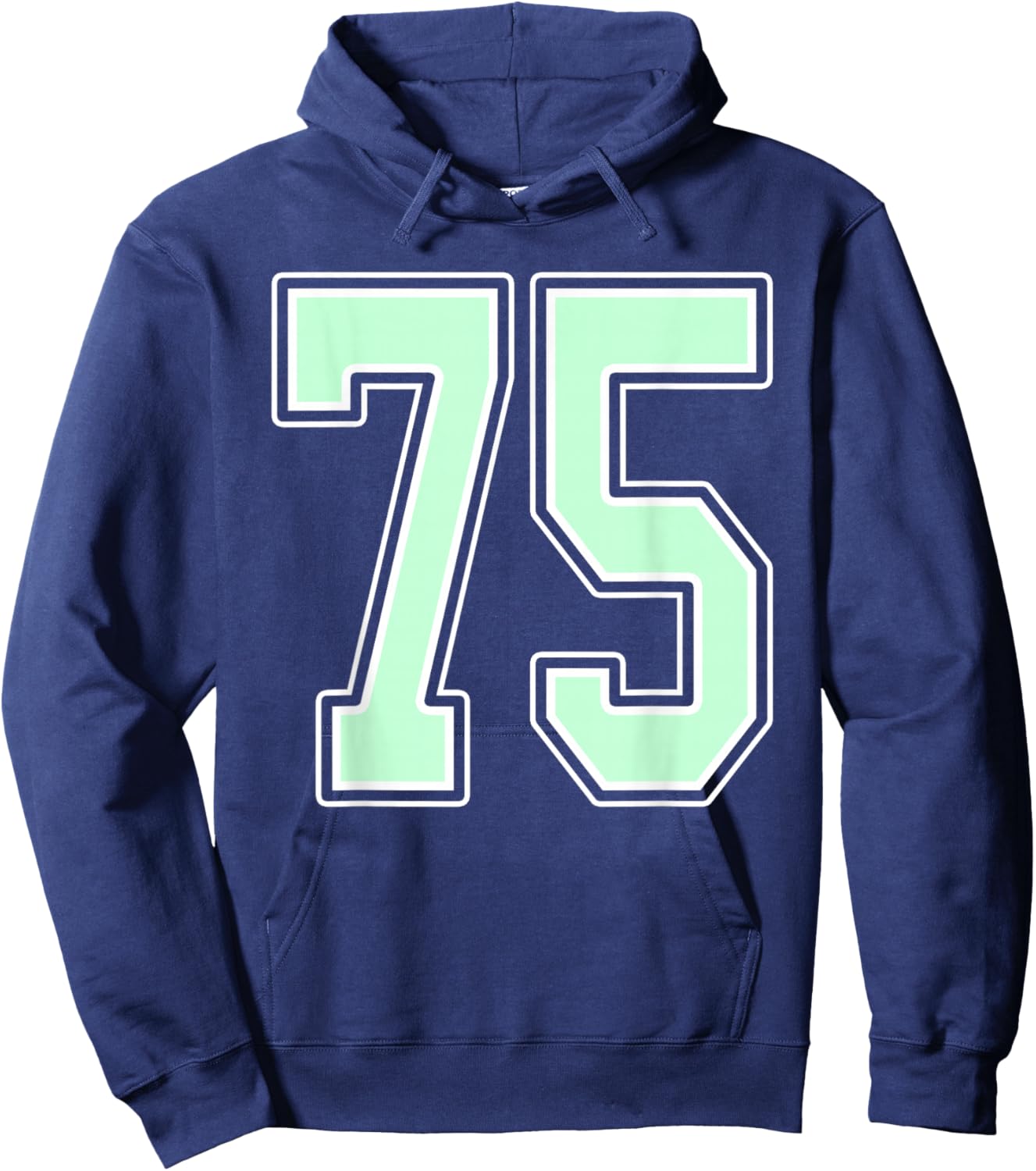 Cute Mint Green Number 75 Jersey Player Uniform #75 Fan Hoodie - Hoodie | Navy