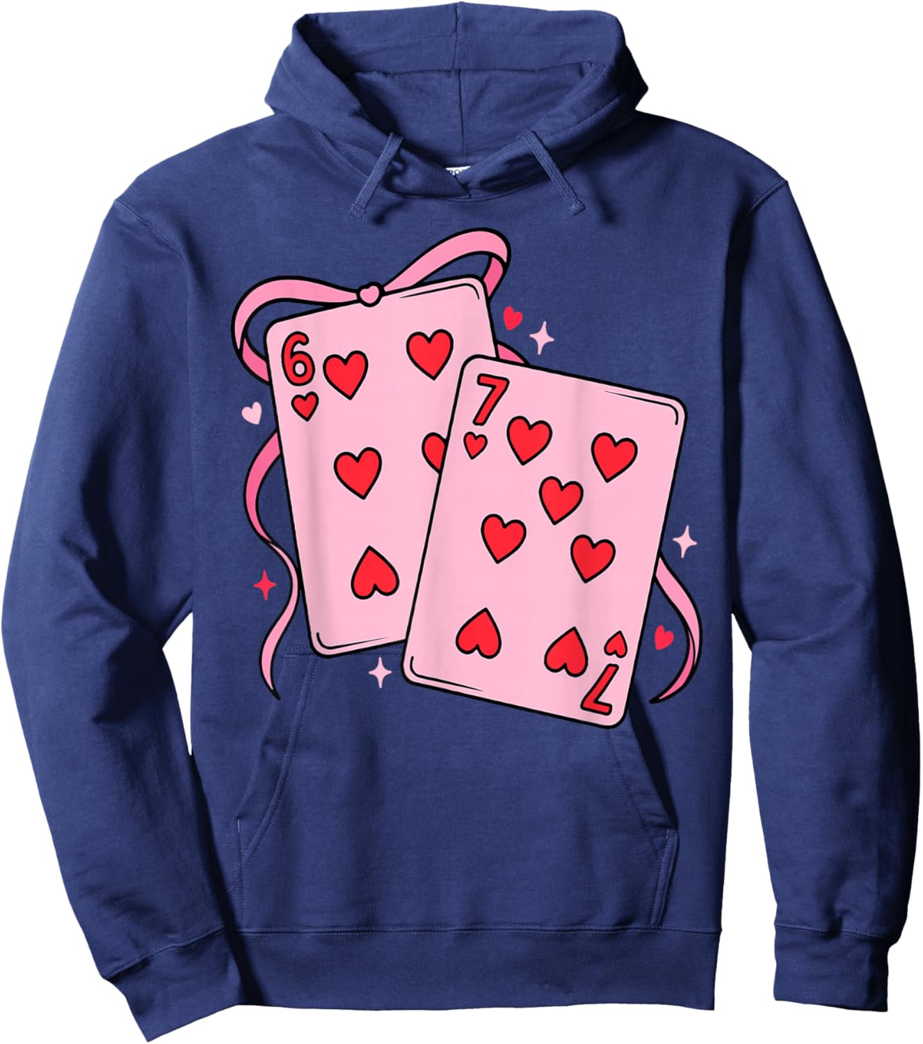 Playing Card Valentine’s Day 67 Preppy Six Seven 67 Meme Hoodie - Hoodie | Navy