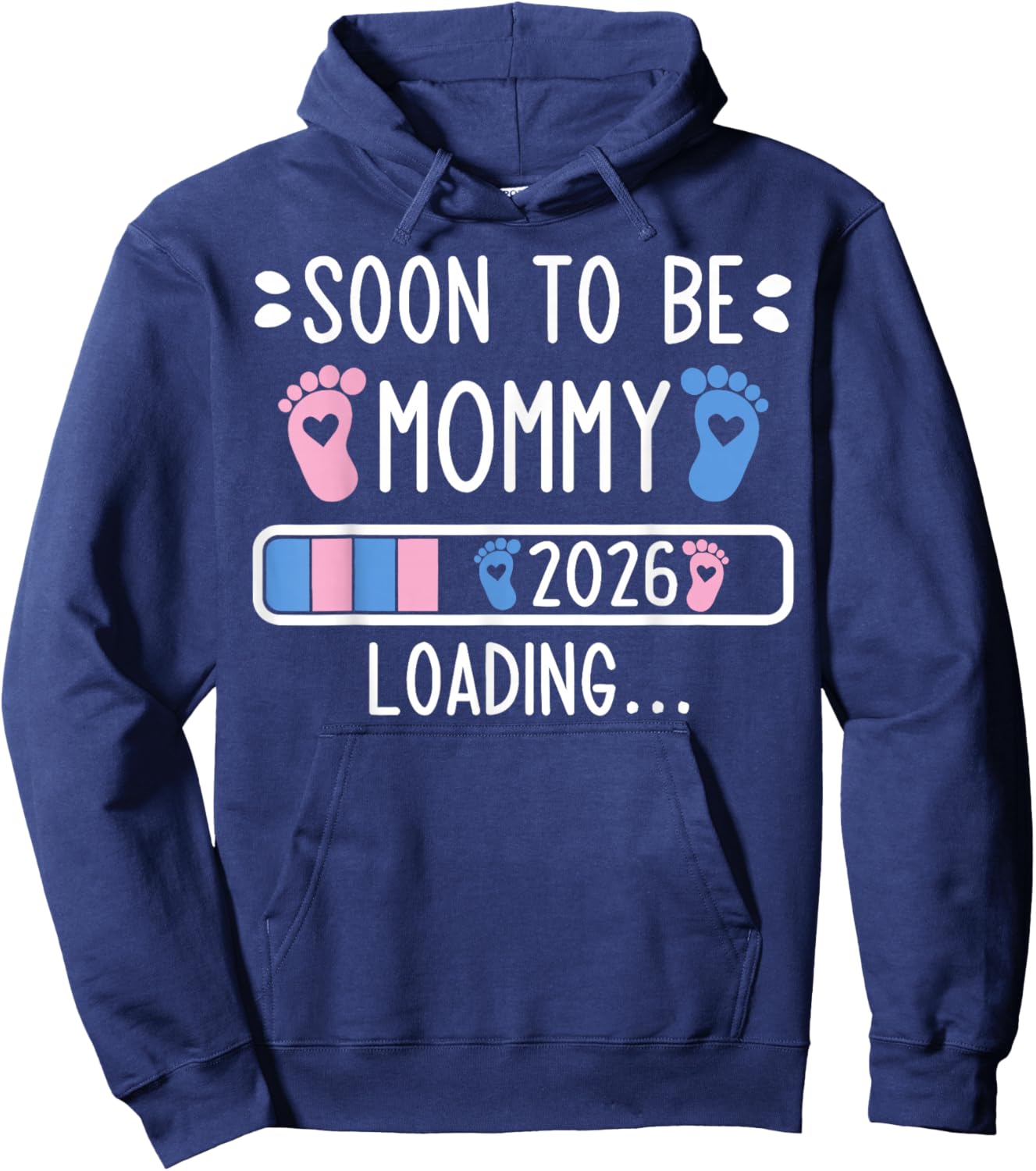 Soon to Be Mommy Est 2026 Loading Pregnancy Announcement Hoodie - Hoodie | Navy