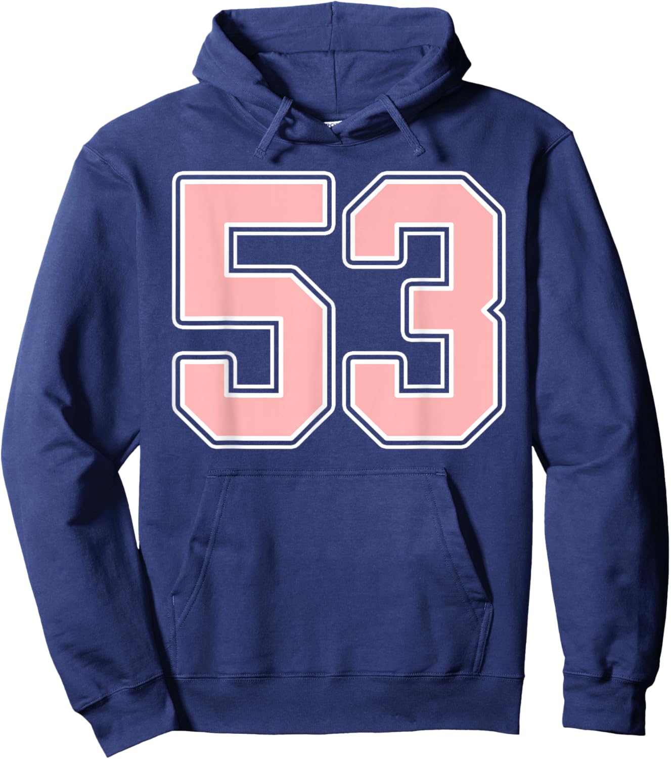 Cute Pink and White Number 53 Jersey Player Uniform #53 Fan Hoodie - Hoodie | Navy