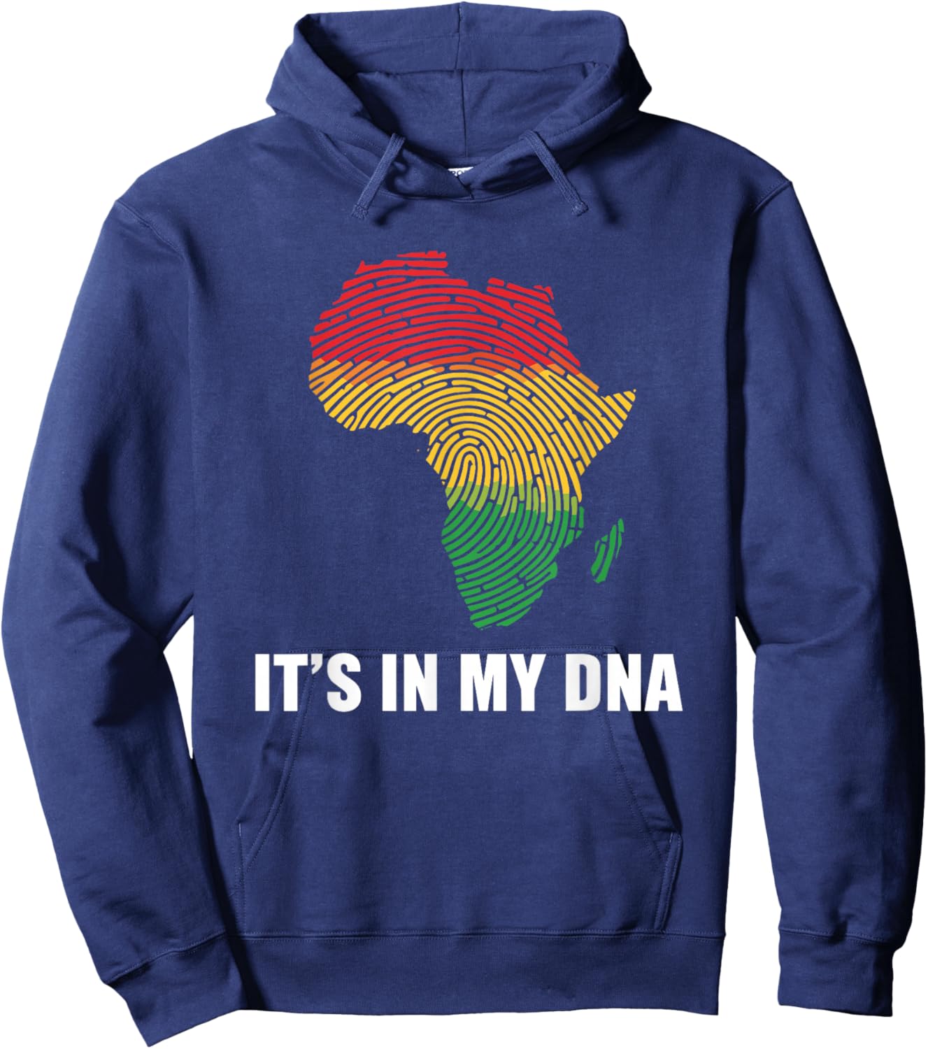 Black History Month It's in My DNA Pan African Fingerprint Hoodie - Hoodie | Navy