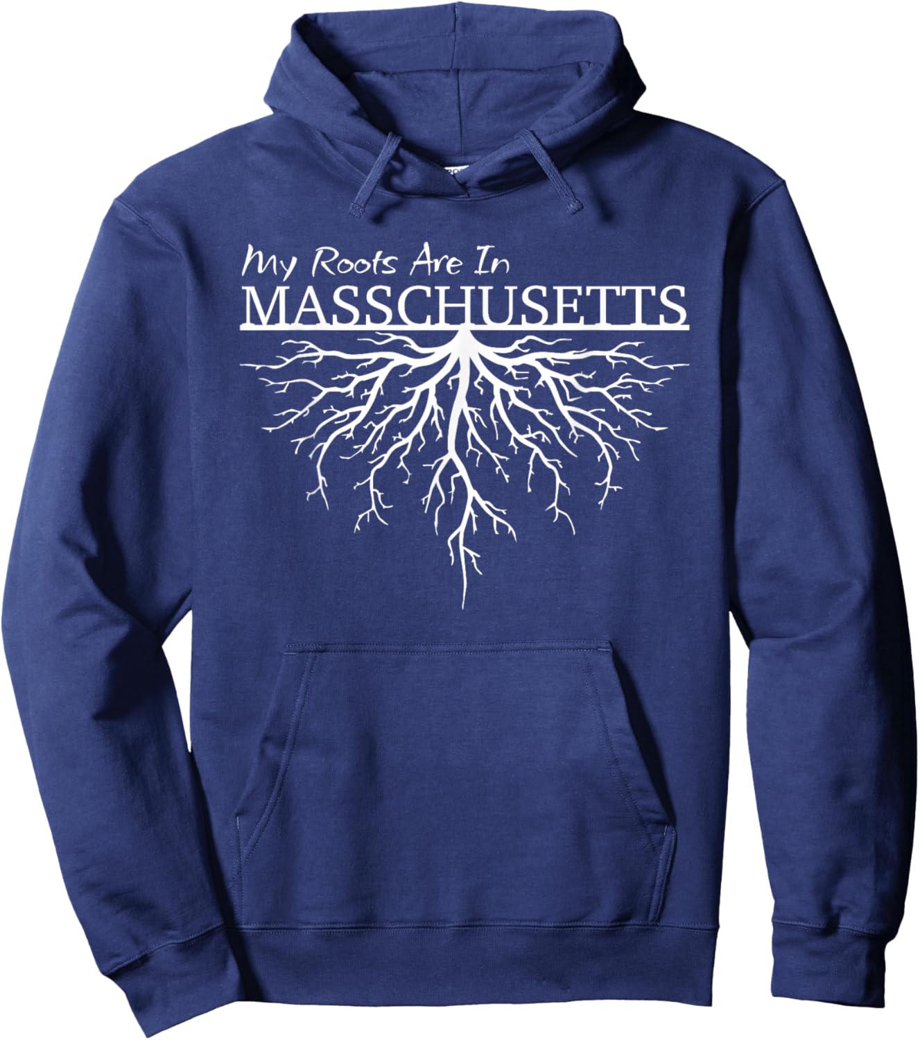 My Roots are in Massachusetts State Pride Tree Hoodie - Hoodie | Navy