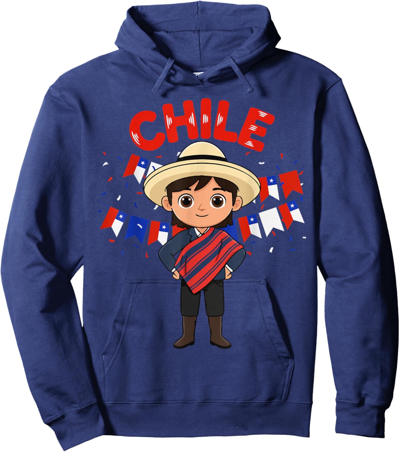 Chile Chilean Boy Traditional Outfit Wear Flag Heritage Hoodie - Hoodie | Navy