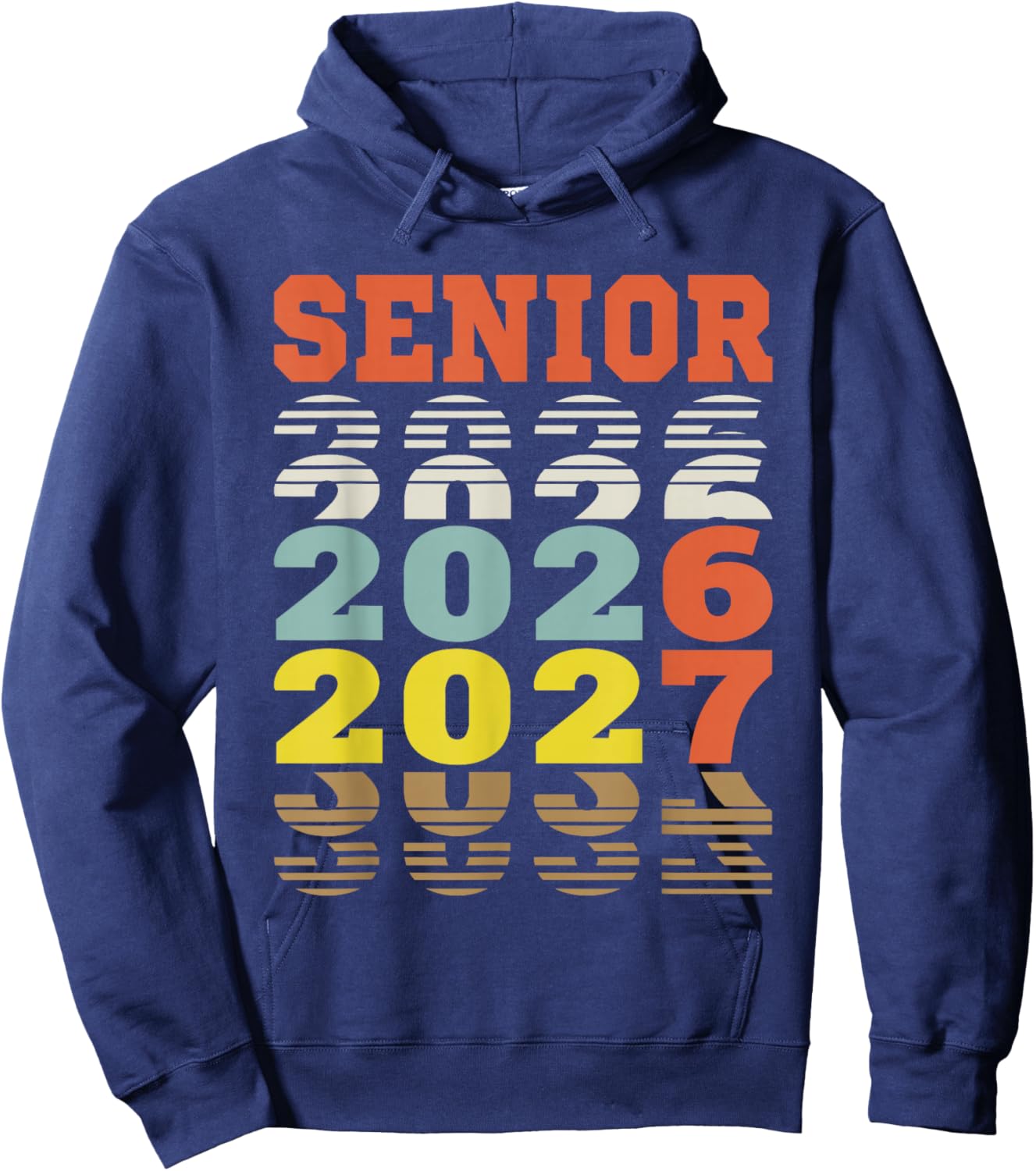 Vintage Senior 2026 2027 Class of Graduation Hoodie - Hoodie | Navy