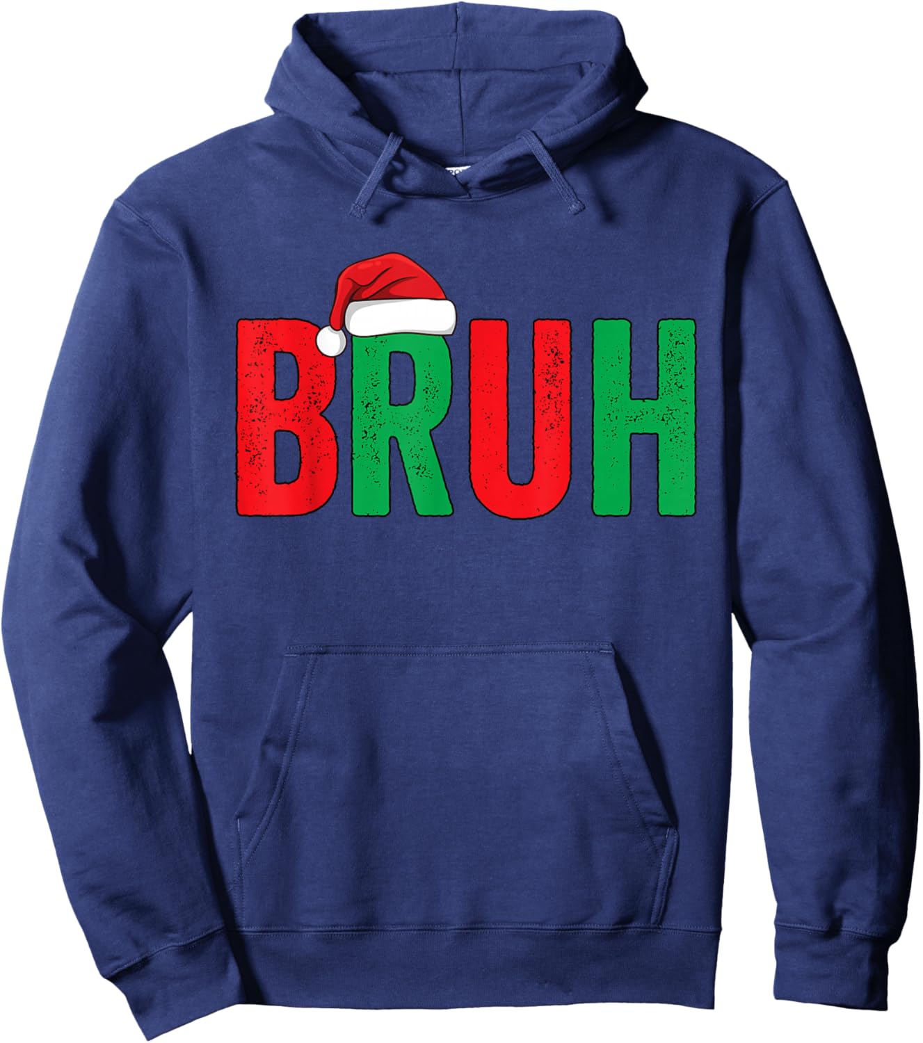 Merry Christmas Bruh Funny Santa Claus Retro Men Women Kids Hoodie - Hoodie | Navy